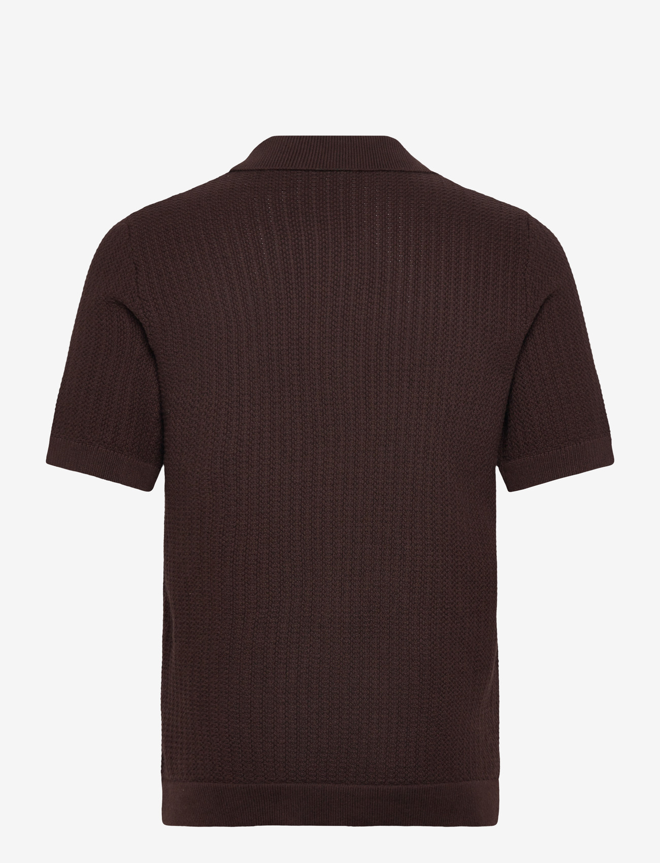 Lindbergh - Knitted polo cardigan - kootud polosärgid - brown - 1