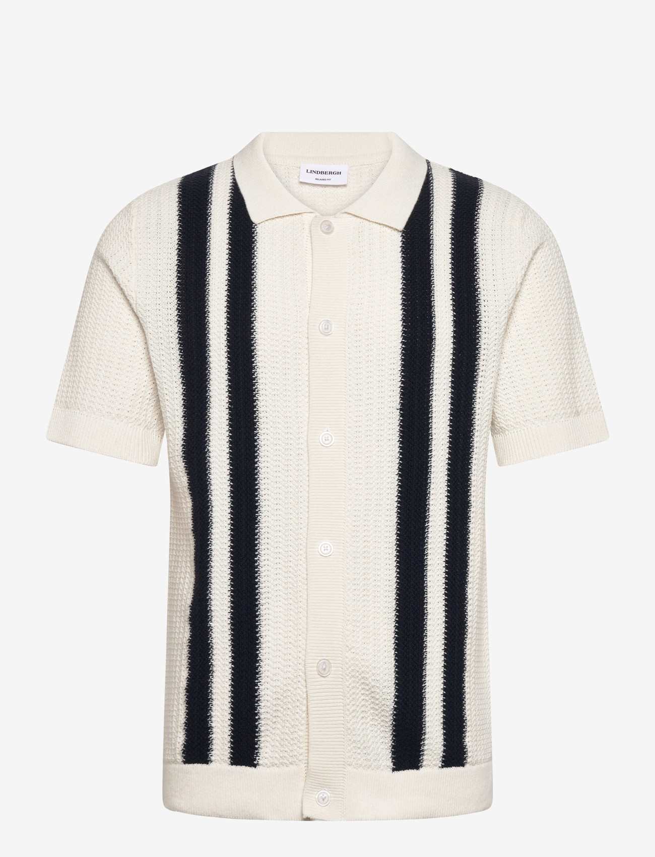 Lindbergh - Knitted polo cardigan - kootud polosärgid - off white - 0