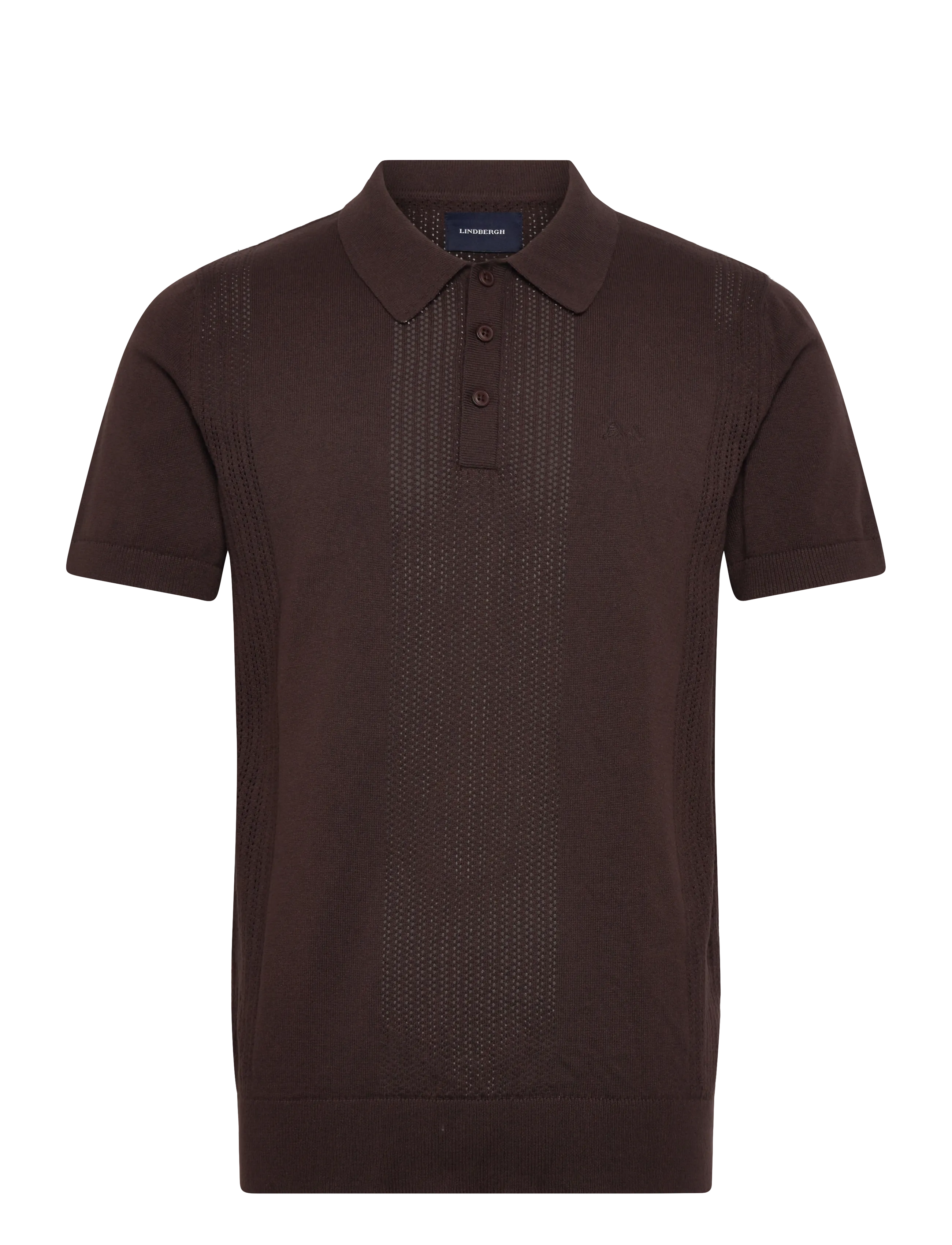 Lindbergh Knitted polo shirt - Lindbergh - EBONY BROWN / brown