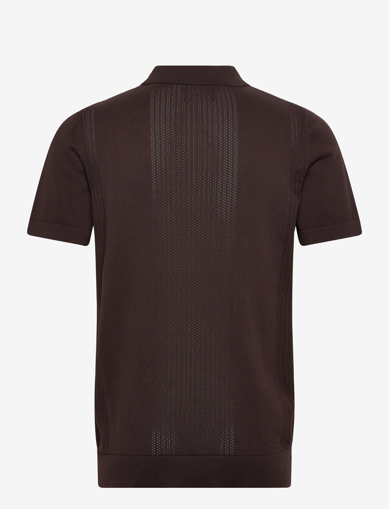 Lindbergh - Knitted polo shirt - mænd - ebony brown - 2
