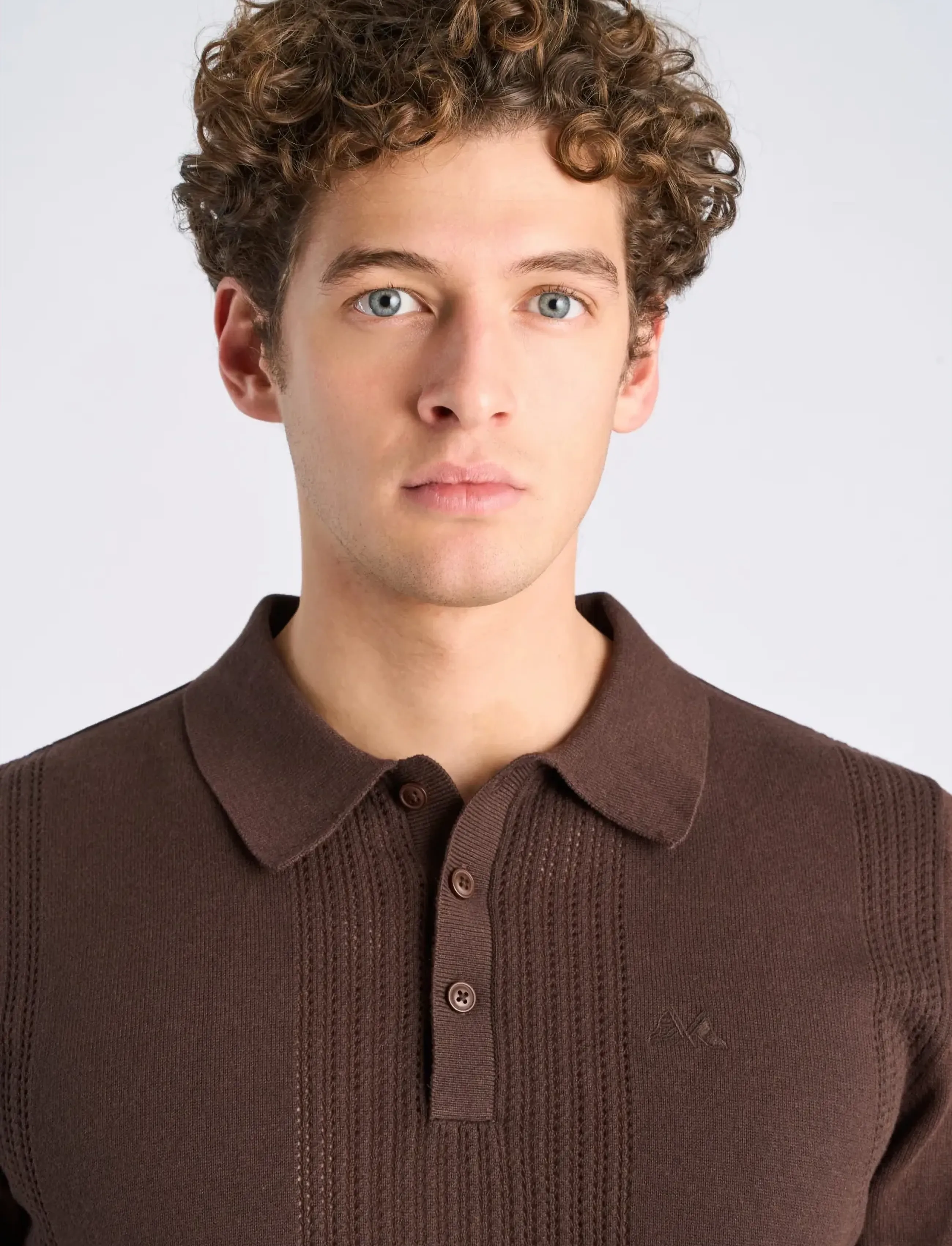 Lindbergh - Knitted polo shirt - kudumid - ebony brown - 5
