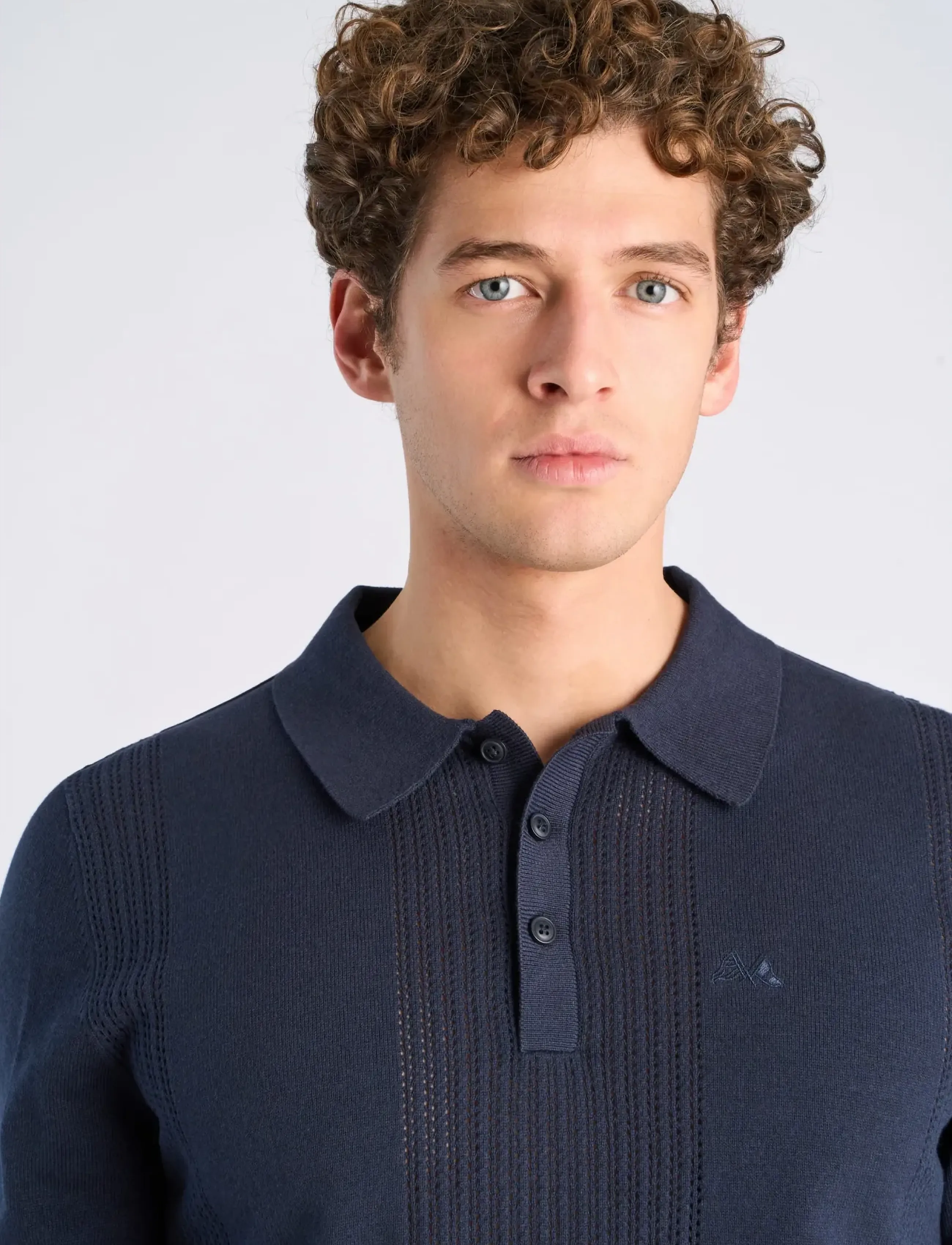 Lindbergh - Knitted polo shirt - mænd - navy - 5