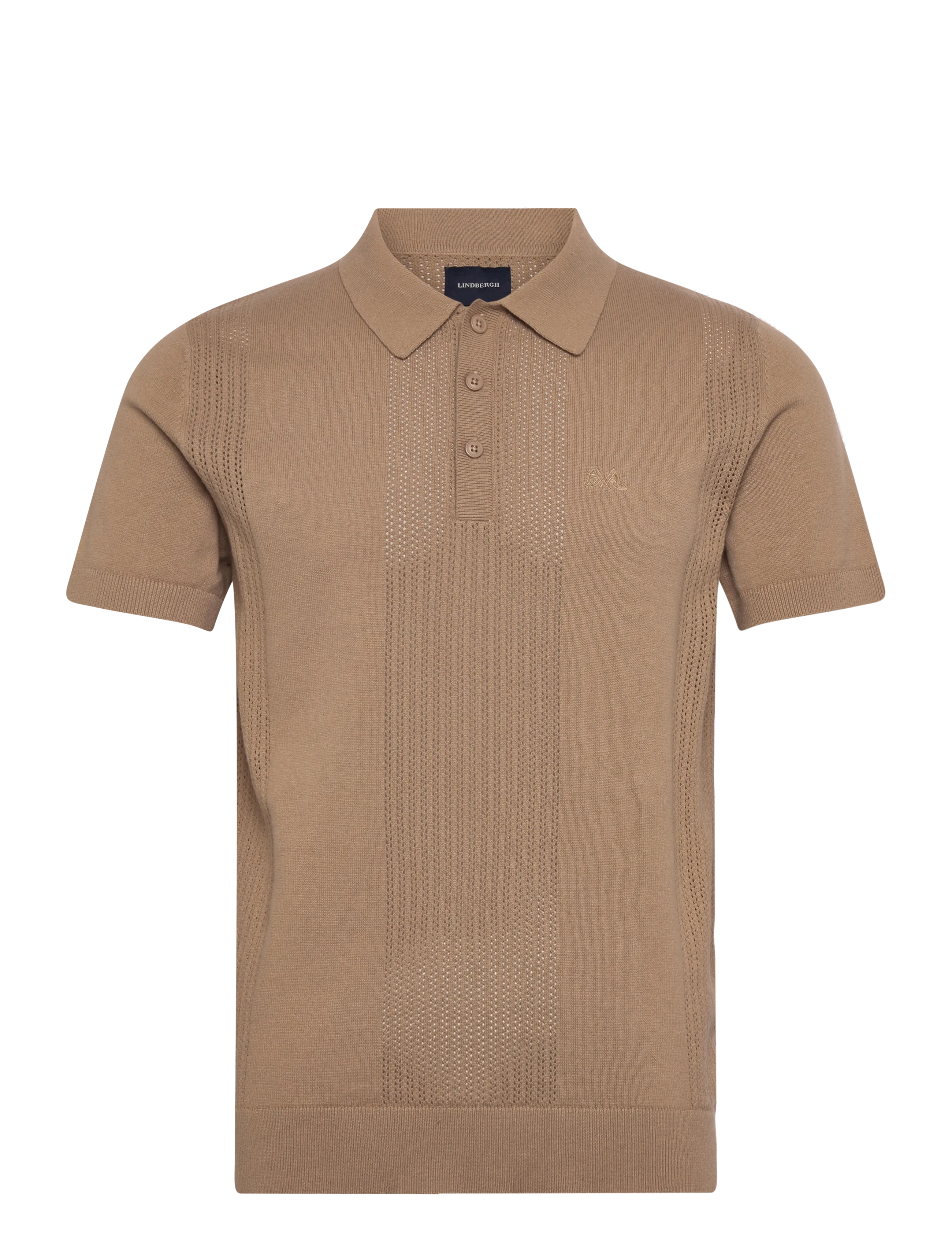 Lindbergh Knitted polo shirt - Strik - SAND / brown