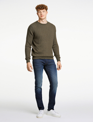 Lindbergh - O-neck cable knit - perusneuleet - army mel - 4