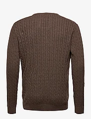 Lindbergh - O-neck cable knit - basic knitwear - brown mel - 1