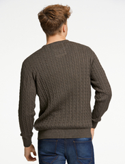Lindbergh - O-neck cable knit - basic knitwear - brown mel - 3