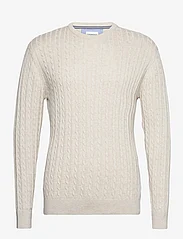 Lindbergh - O-neck cable knit - trøjer - ecru mel - 0