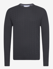 O-neck cable knit - NAVY