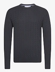 Lindbergh - O-neck cable knit - perusneuleet - navy - 0
