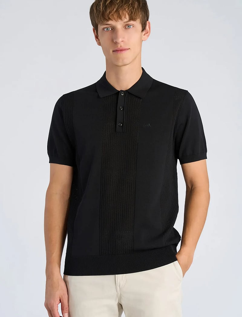 Lindbergh - Structure polo S/S - kurzärmelig - black - 3