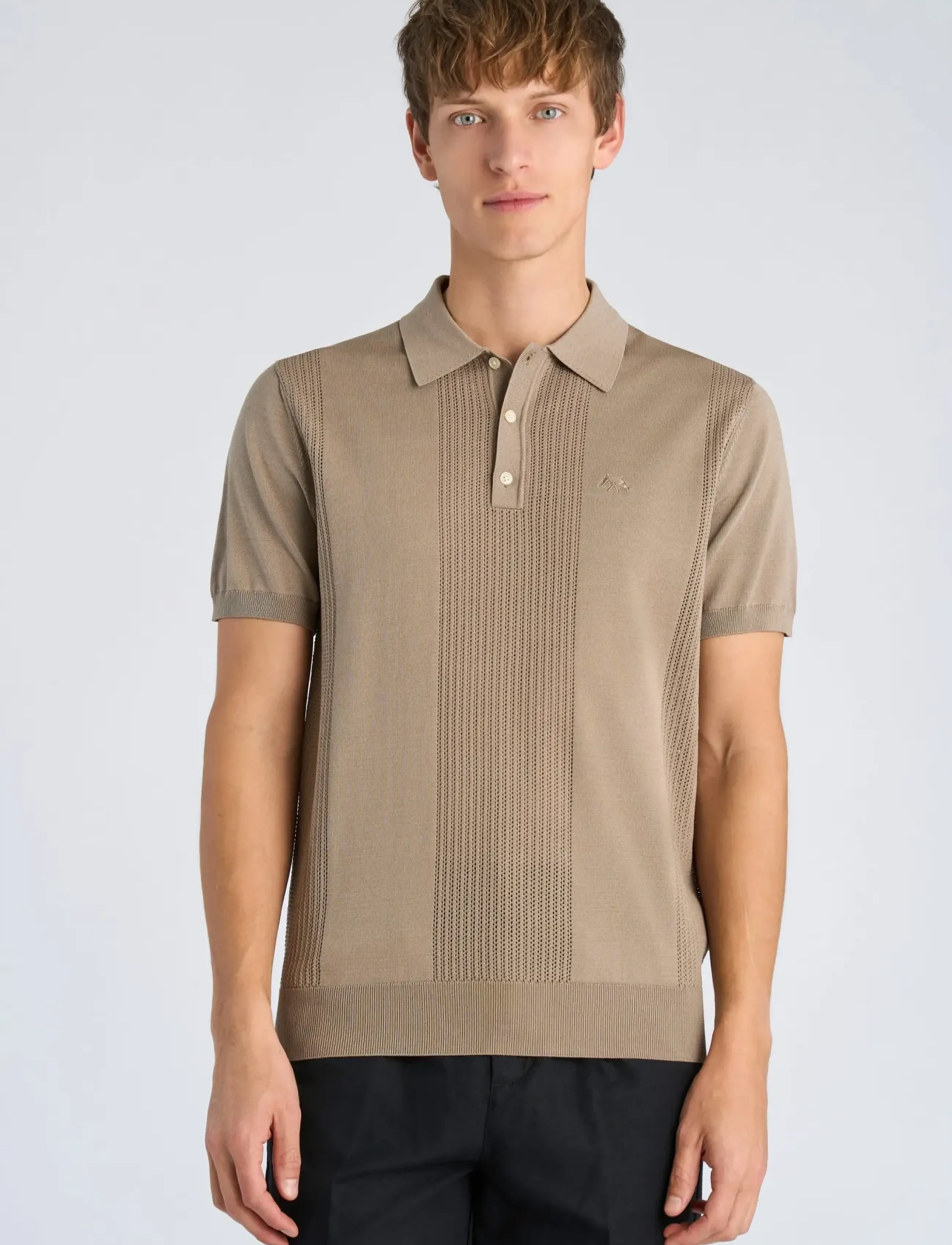 Lindbergh - Structure polo S/S - short-sleeved polos - sand - 3