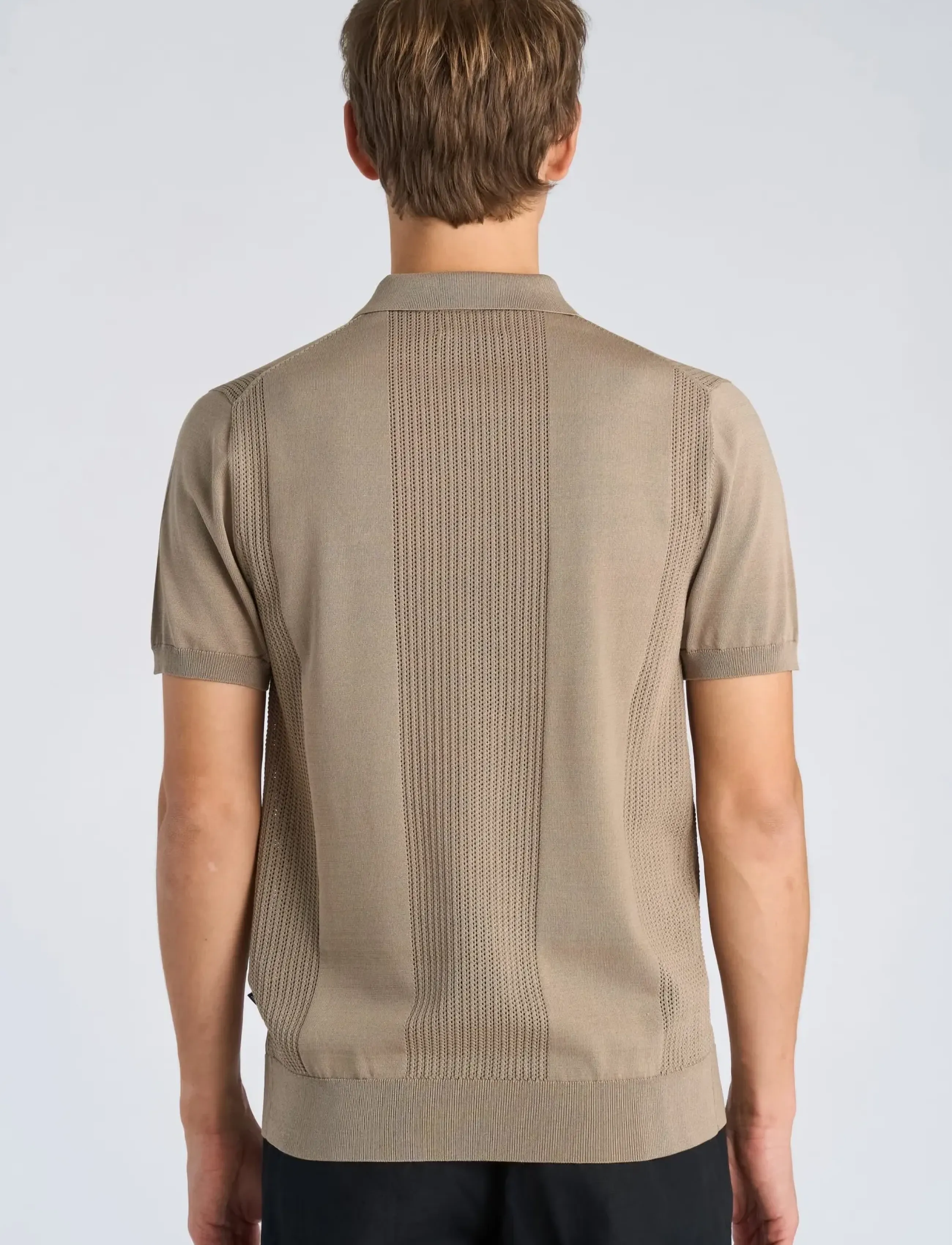 Lindbergh - Structure polo S/S - short-sleeved polos - sand - 4