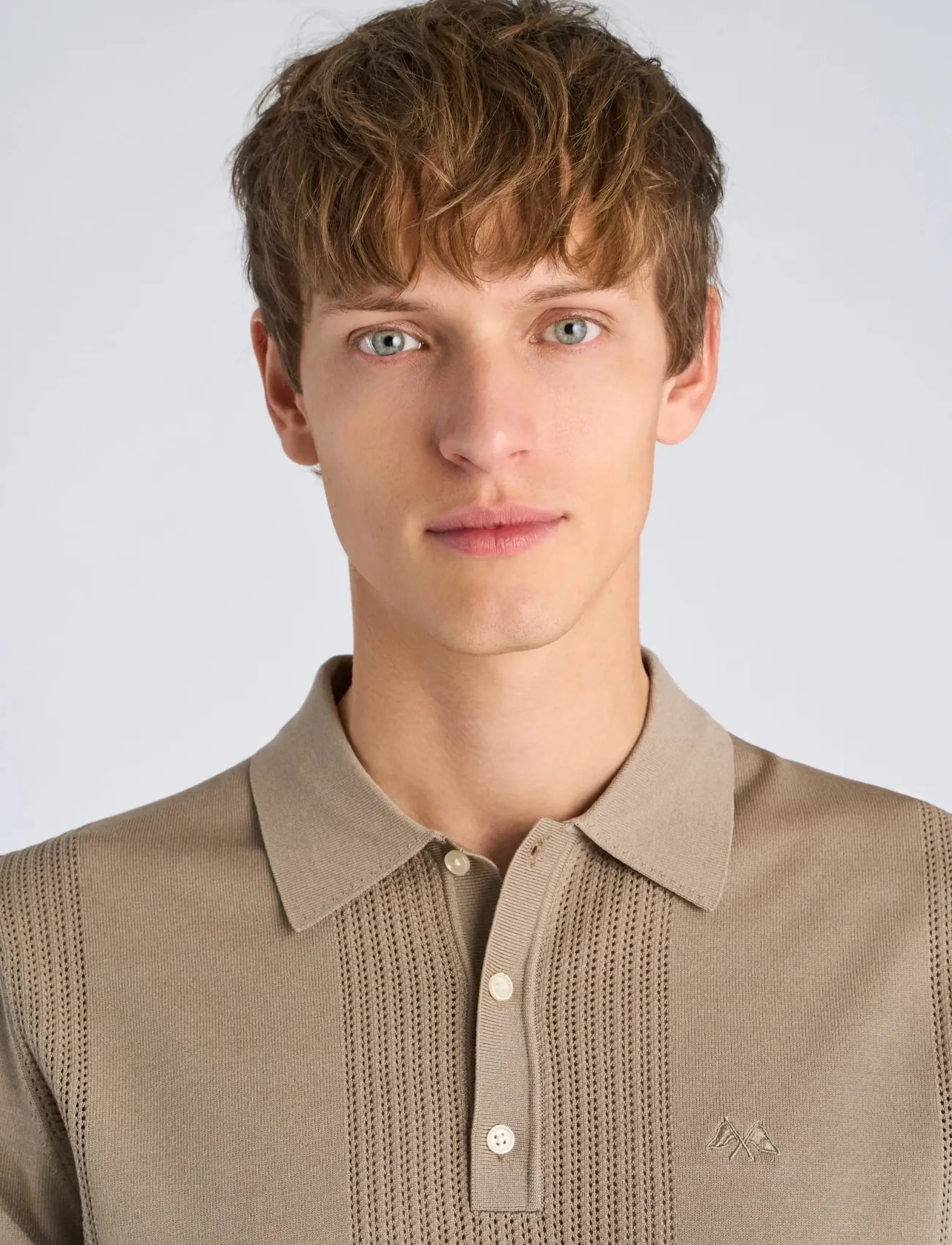 Lindbergh - Structure polo S/S - short-sleeved polos - sand - 5