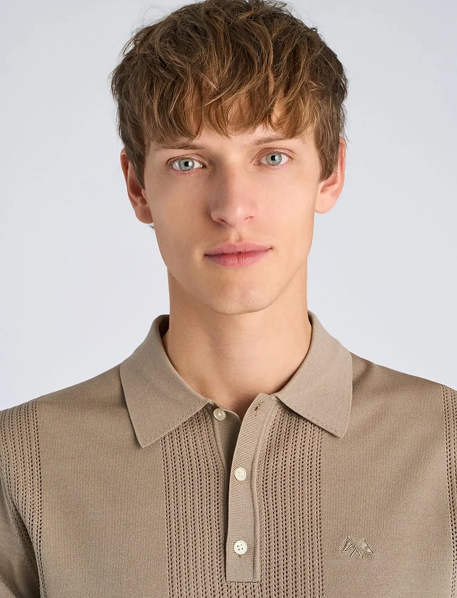 Lindbergh - Structure polo S/S - kurzärmelig - sand - 5
