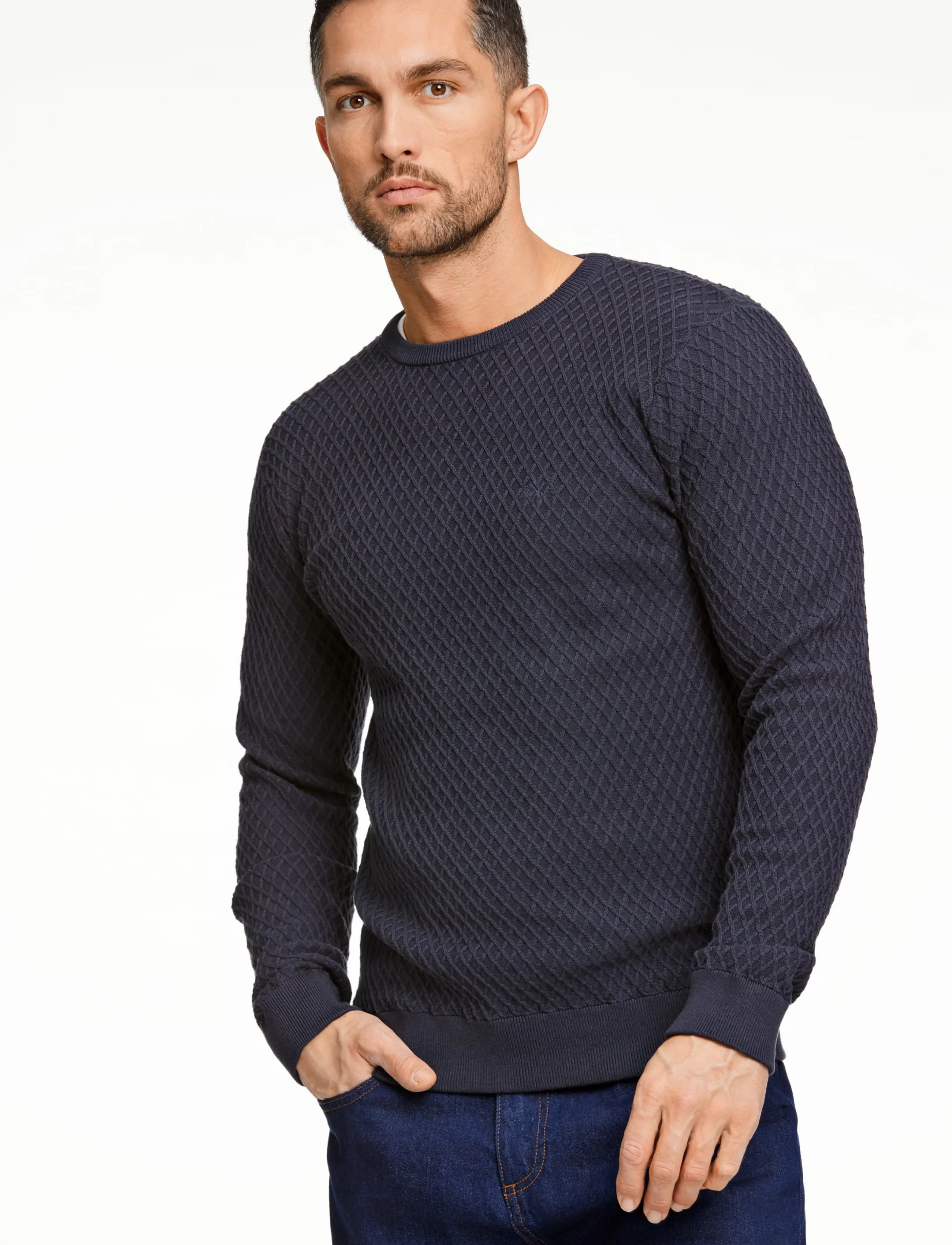 Lindbergh Cable Knit Jumper stickade tröjor herr – bild 2