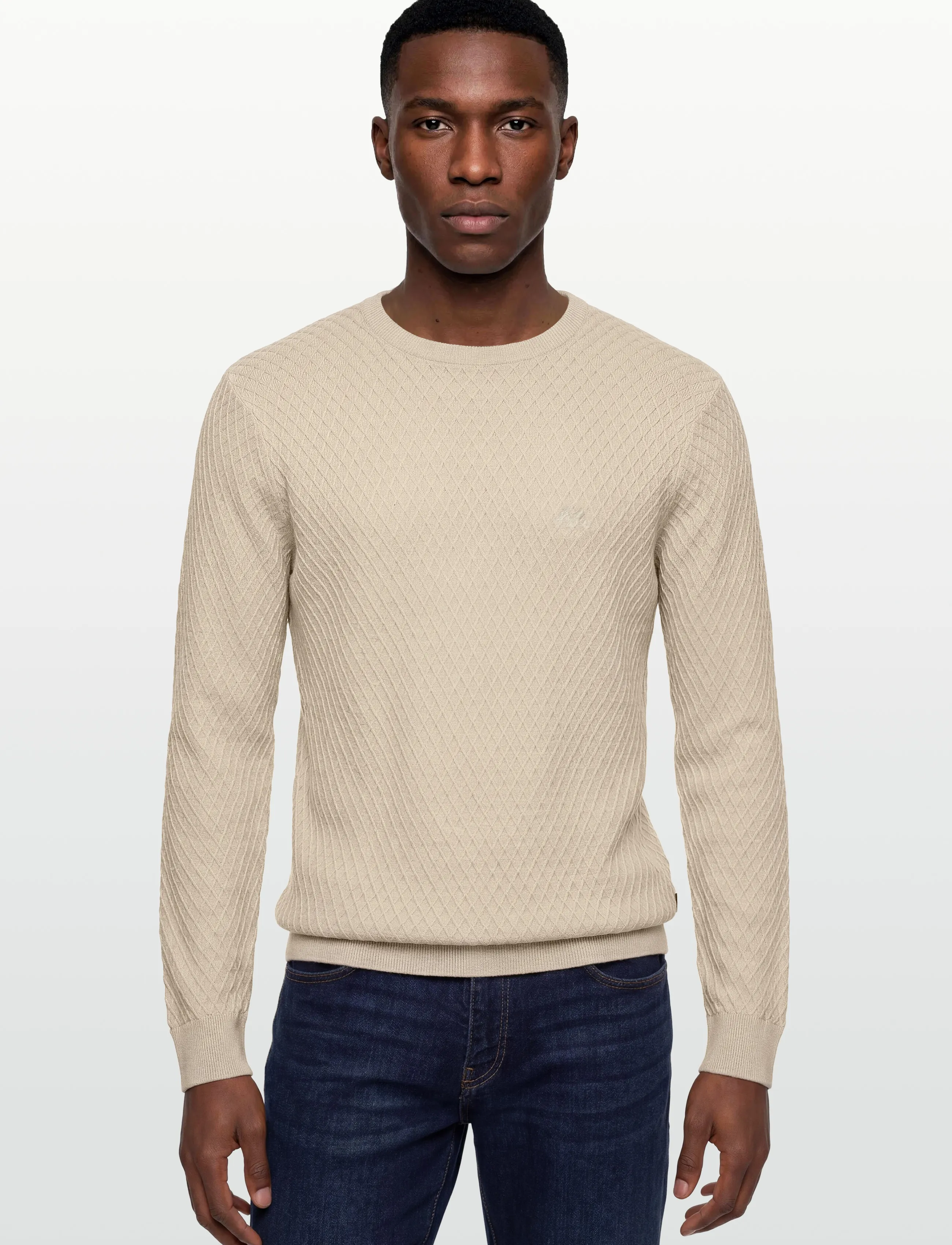 Lindbergh - Cable knit jumper - Ümara kaelusega - cream - 3