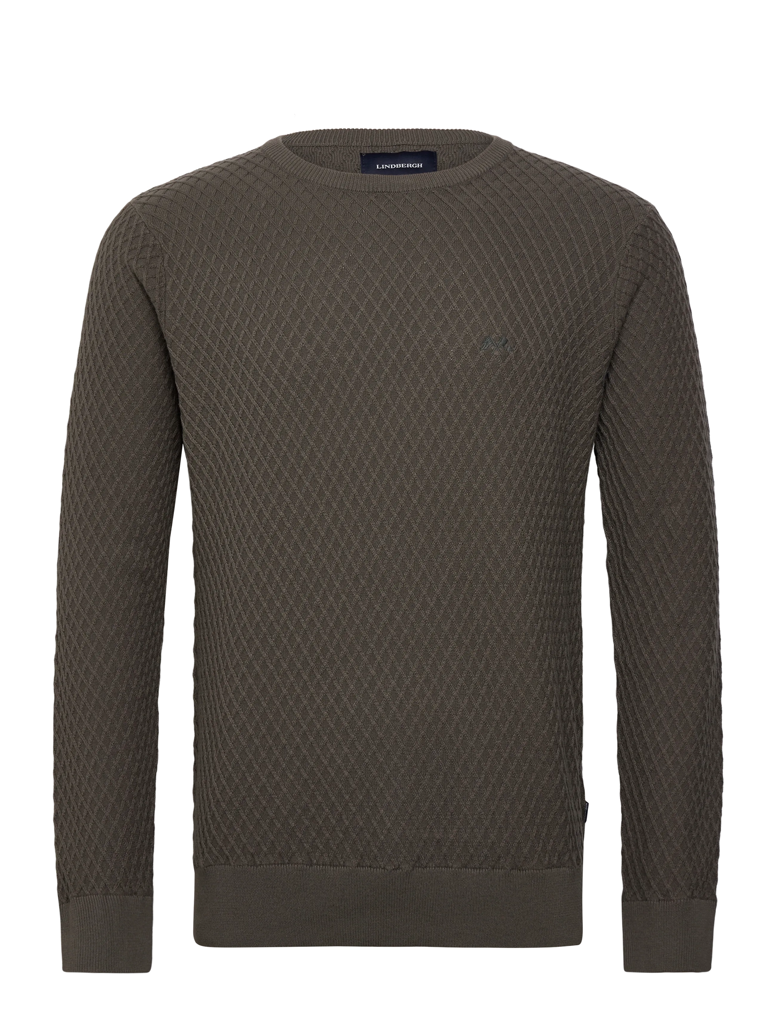 Lindbergh Cable knit jumper - Neuleet - DK ARMY / khaki/green