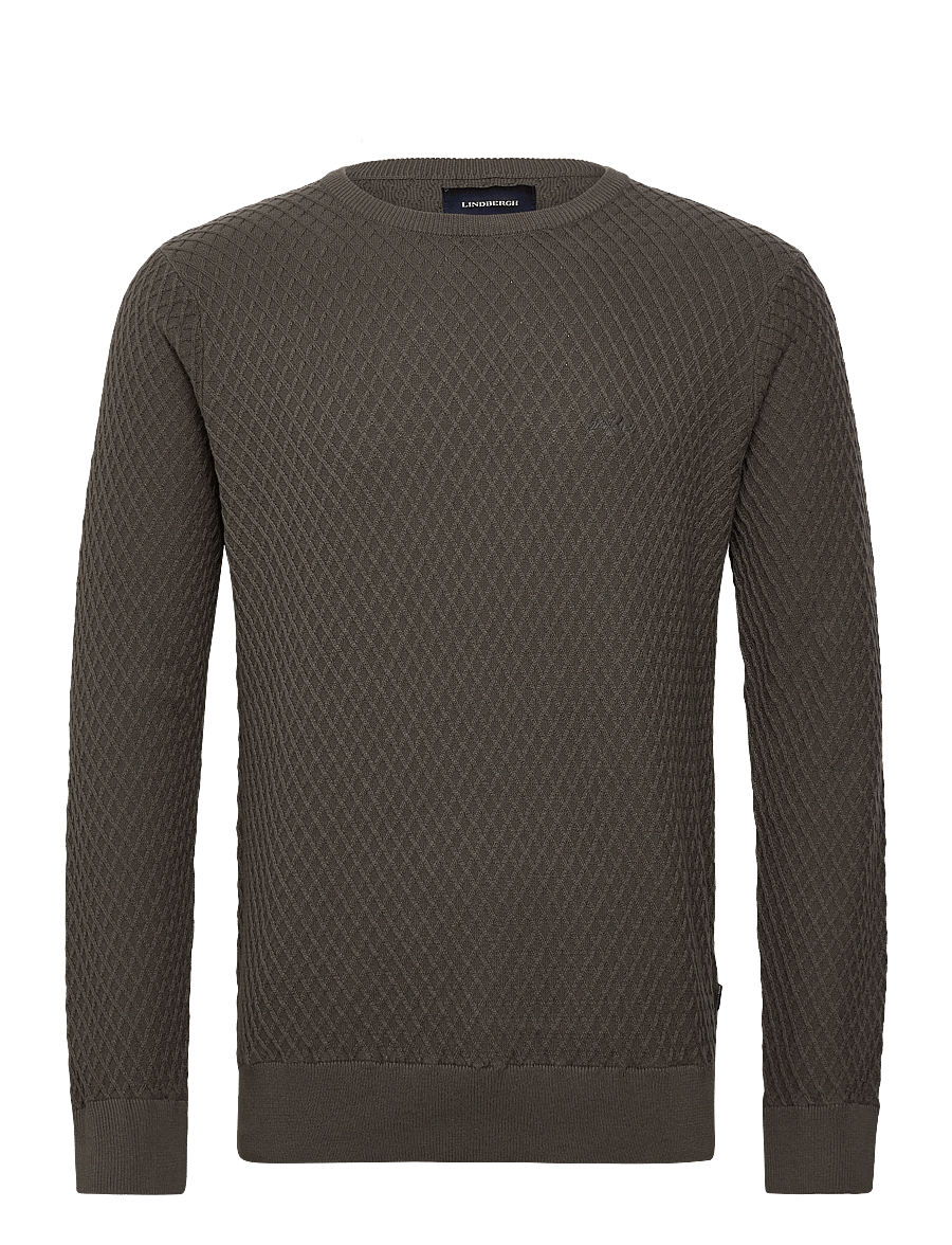 Lindbergh - Cable knit jumper - rund hals - dk army - 1