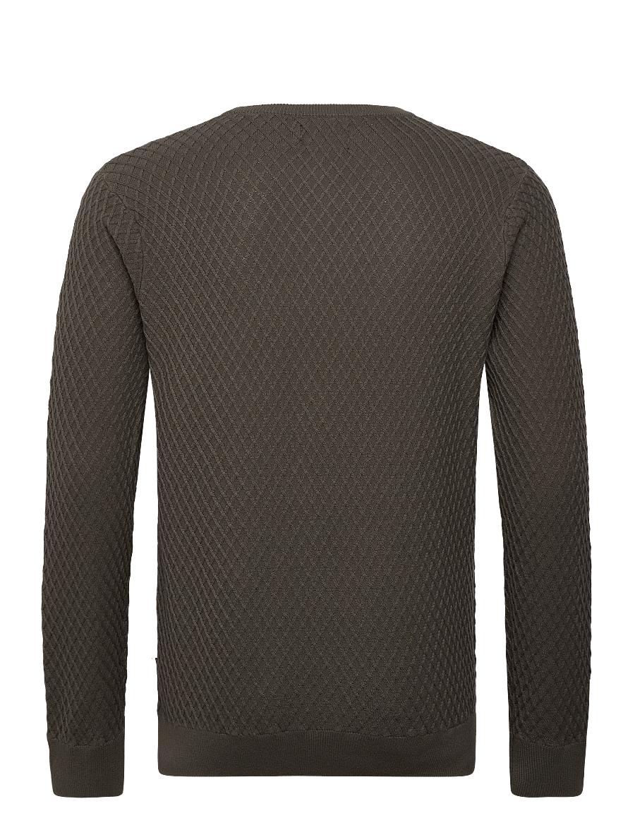 Lindbergh - Cable knit jumper - rund hals - dk army - 2