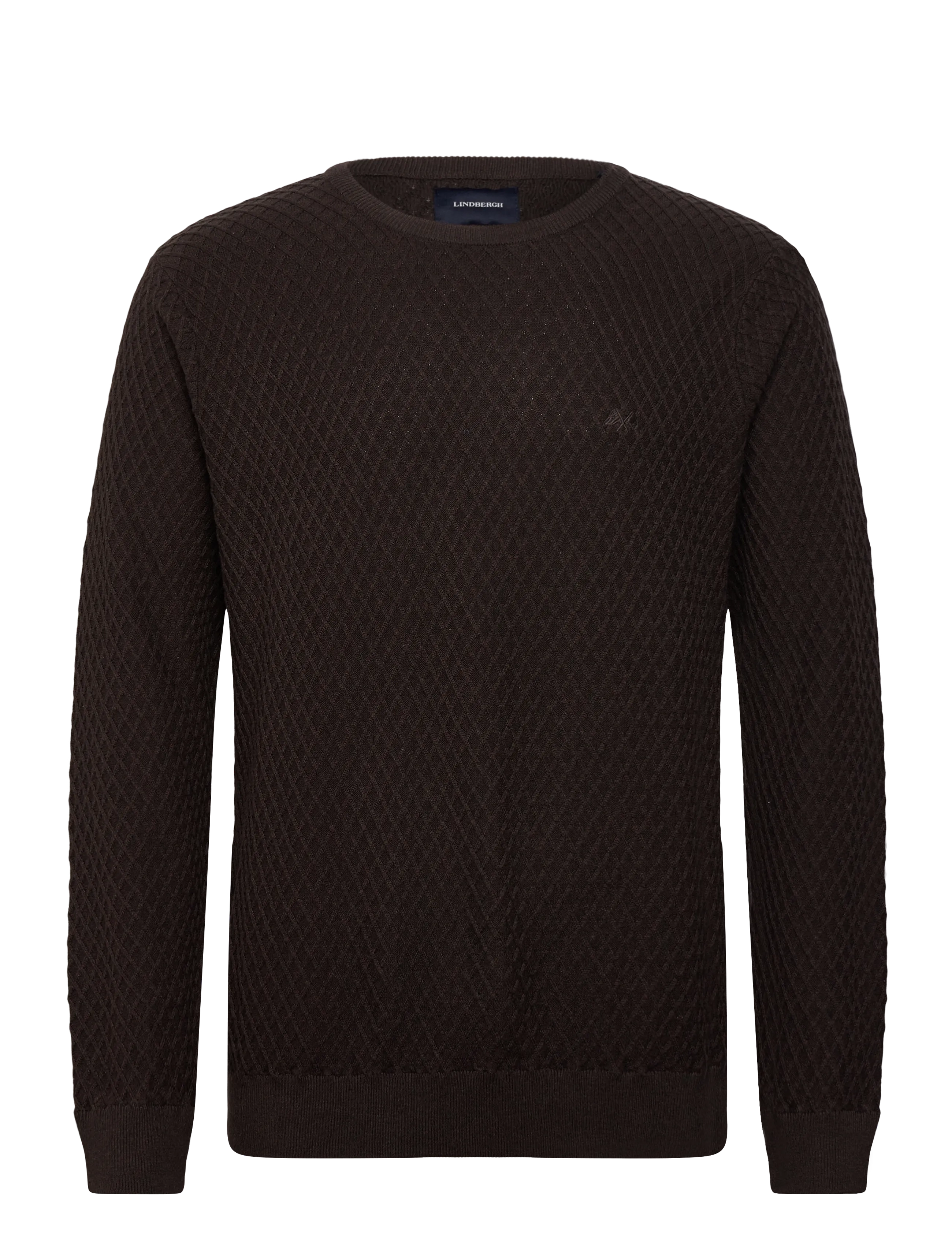 Lindbergh Cable knit jumper - Kleding - DK BROWN MEL / brown