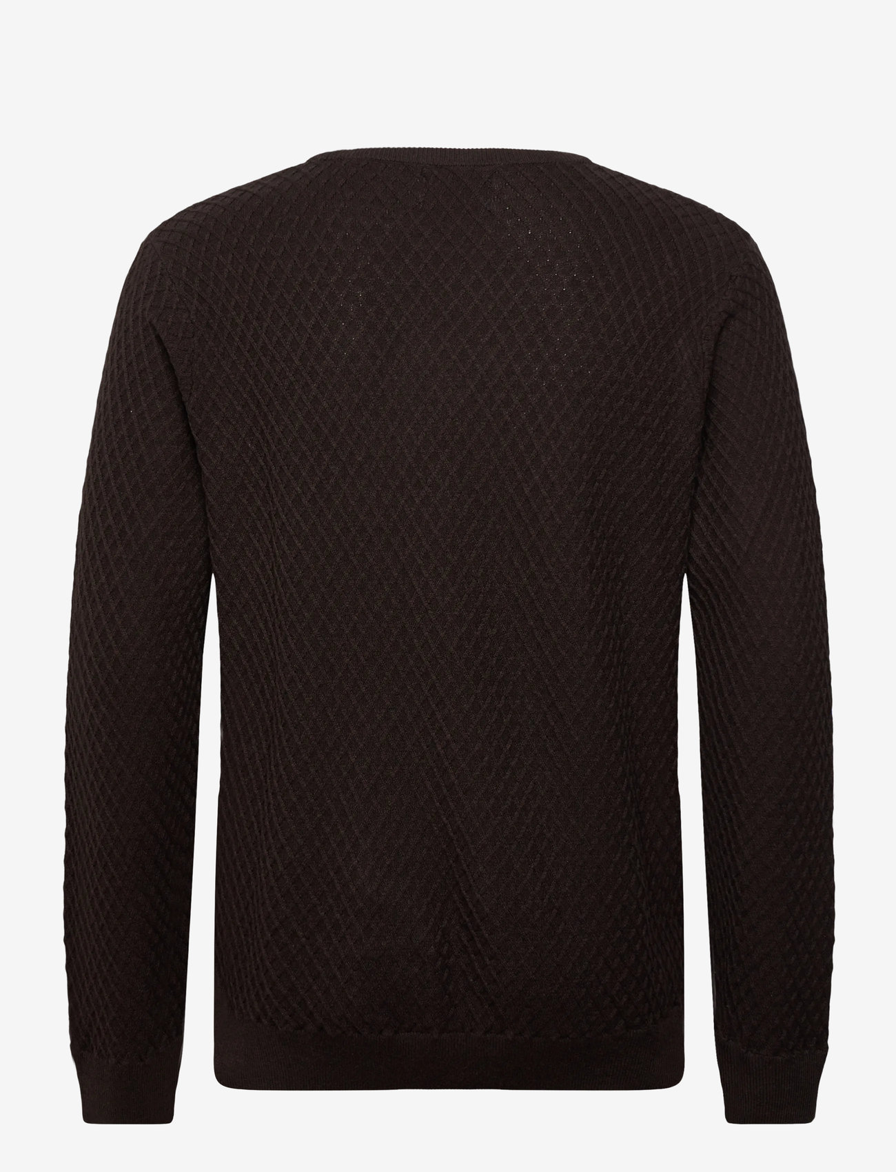 Lindbergh - Cable knit jumper - Ümmarguse kaelusega kudumid - dk brown mel - 1