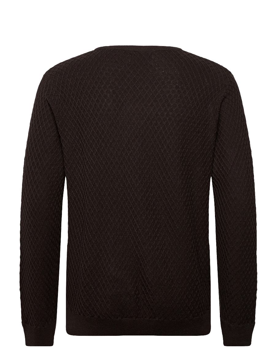 Lindbergh - Cable knit jumper - round necks - dk brown mel - 2