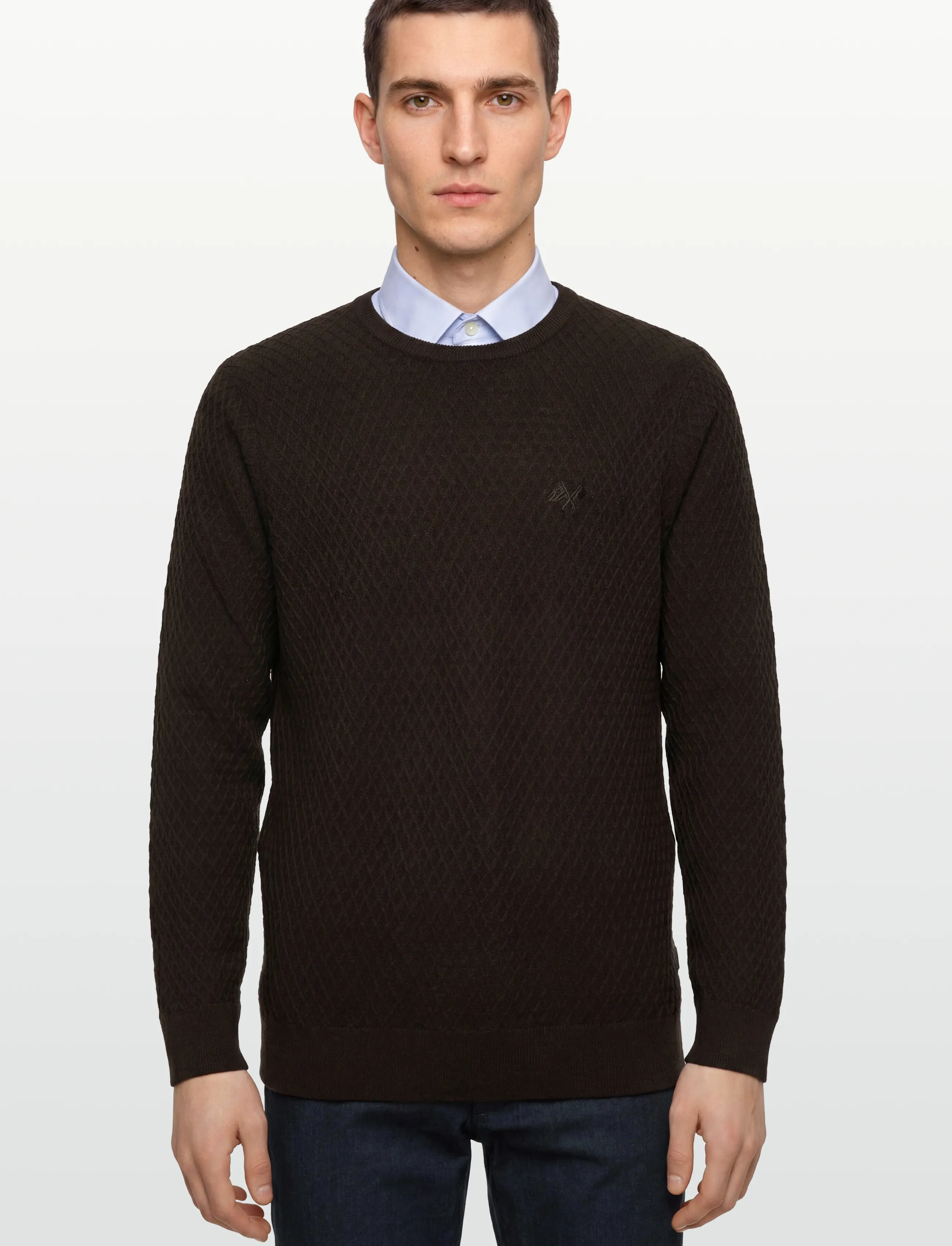 Lindbergh - Cable knit jumper - basic knitwear - dk brown mel - 3