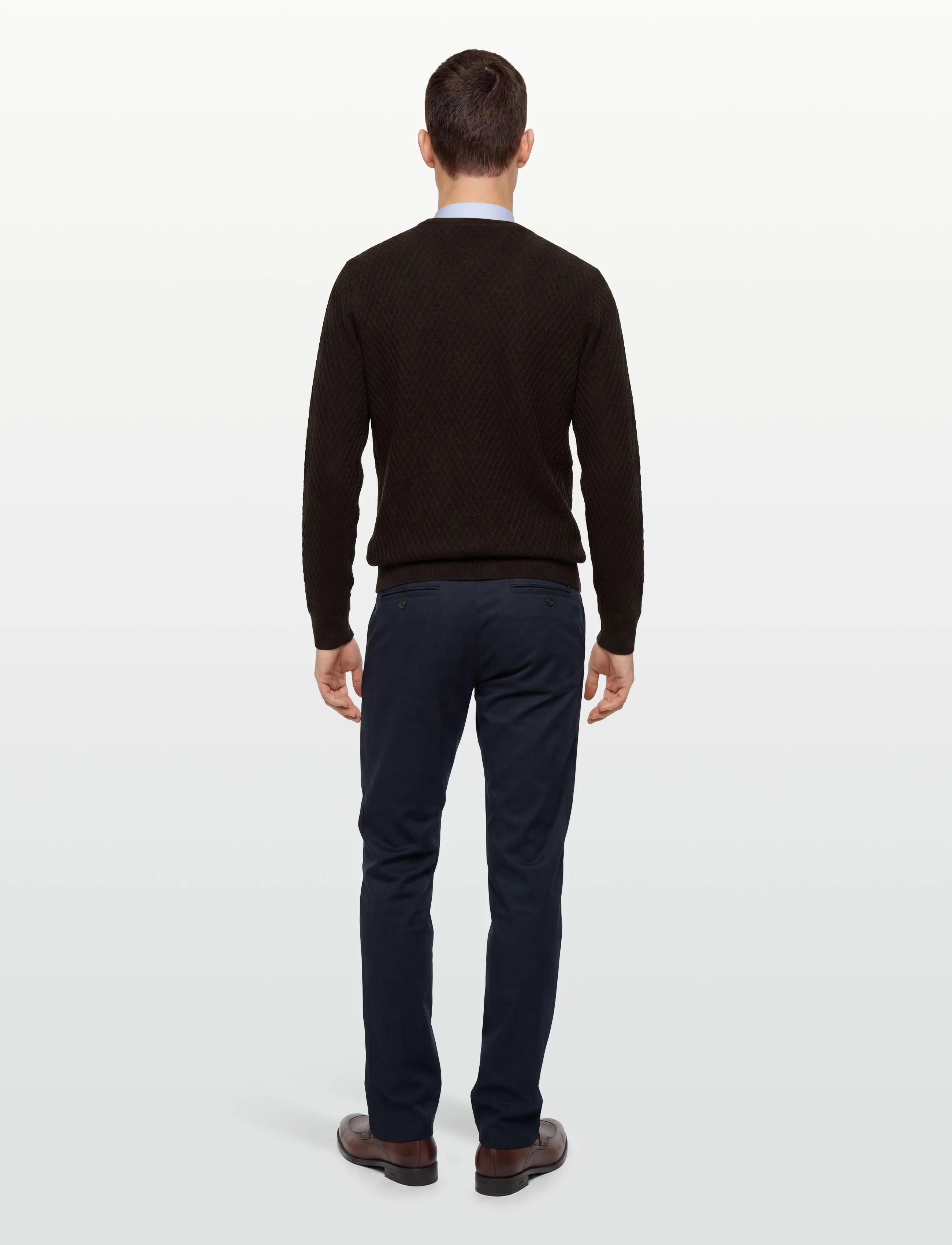 Lindbergh - Cable knit jumper - basic knitwear - dk brown mel - 4
