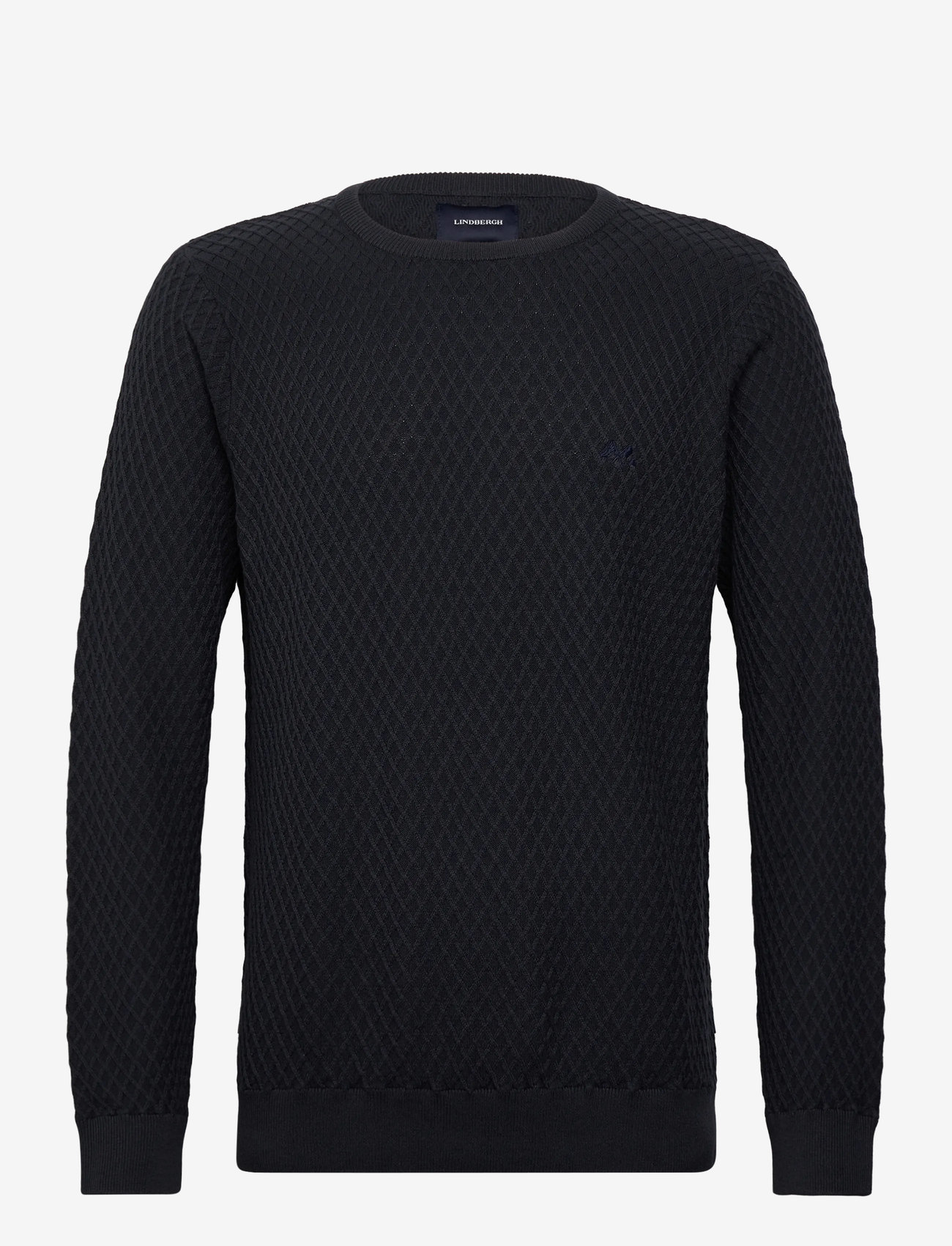 Lindbergh - Cable knit jumper - rund hals - dk navy - 0