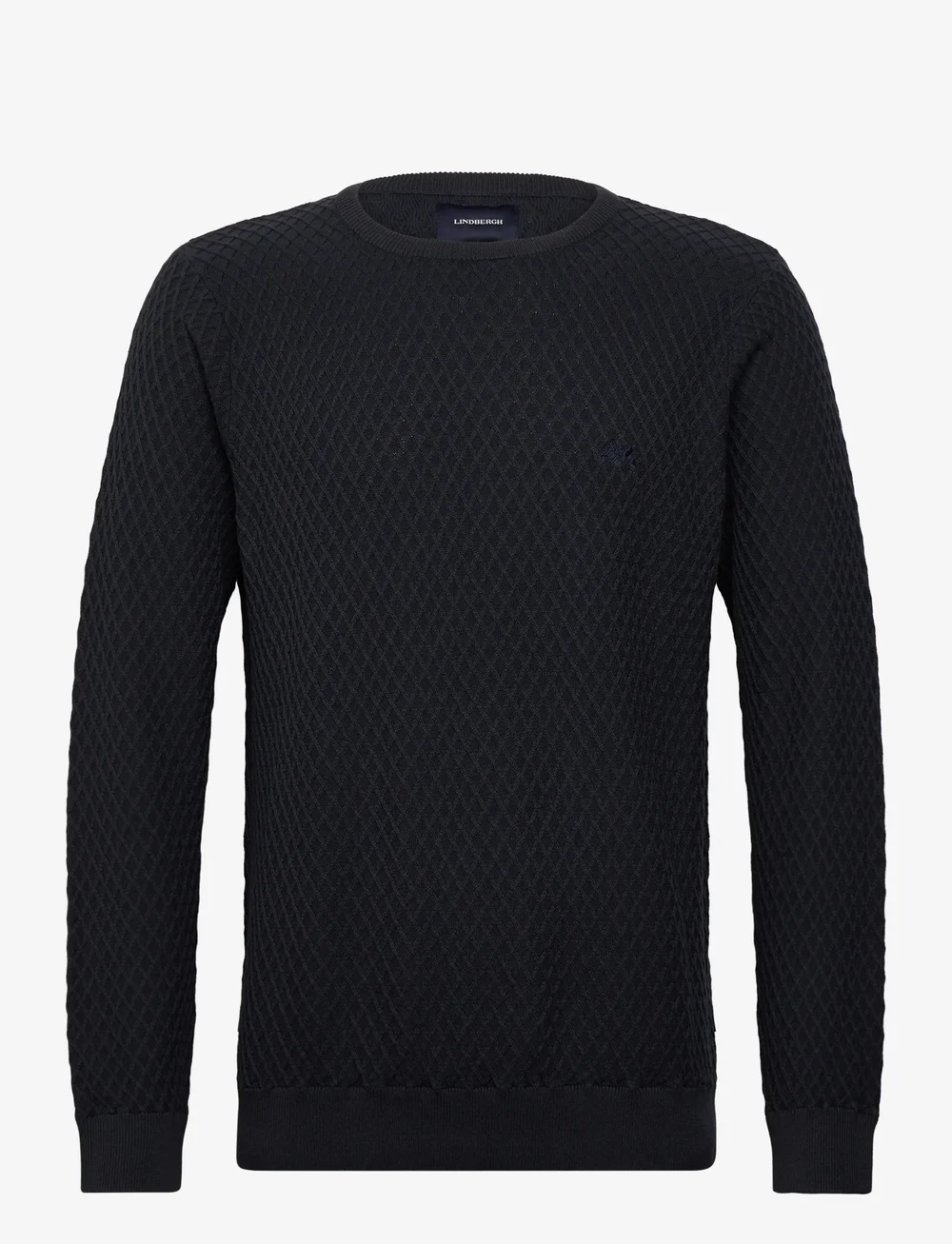Lindbergh - Cable knit jumper - rundhalsad - dk navy - 0