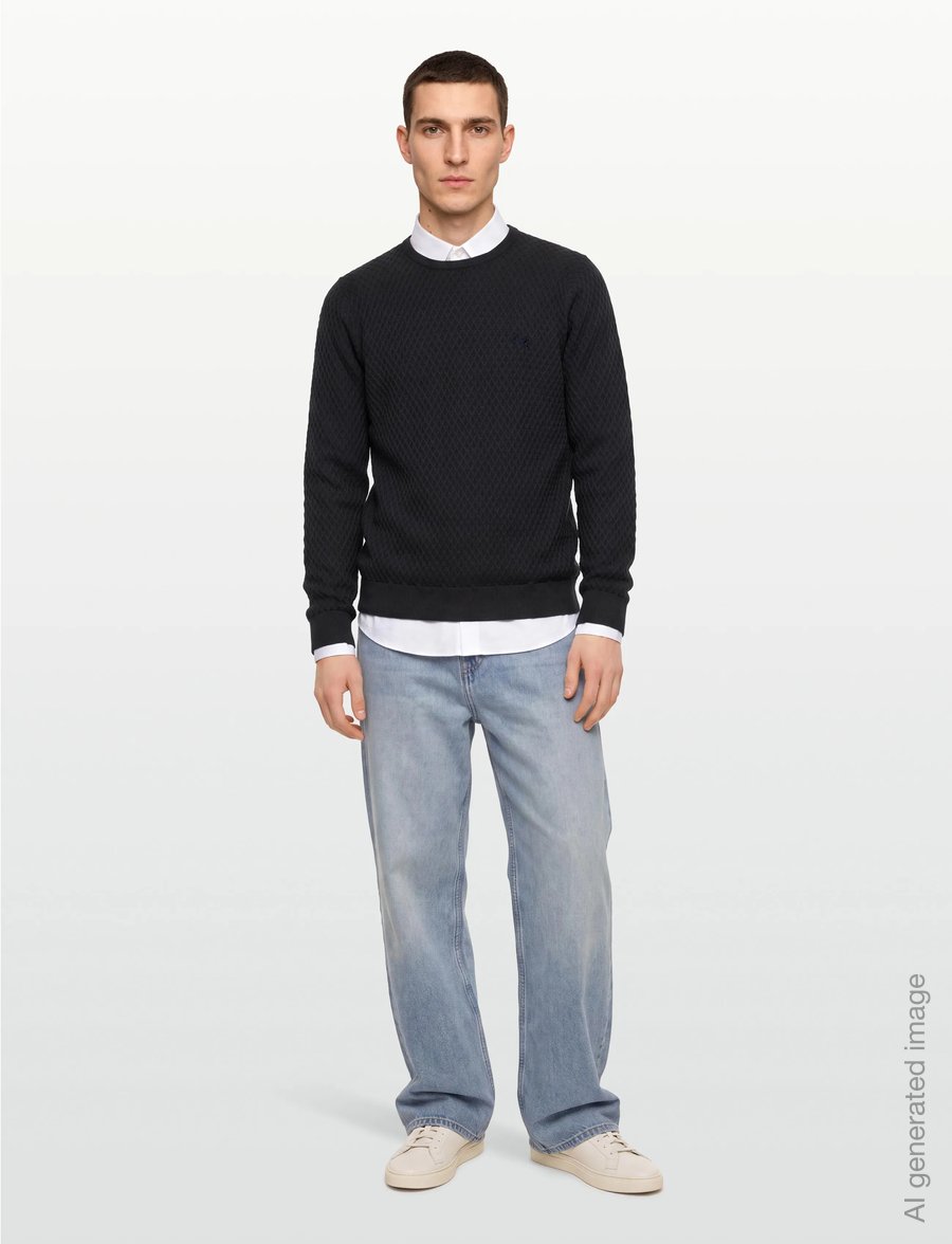 Lindbergh - Cable knit jumper - rundhals - dk navy - 0