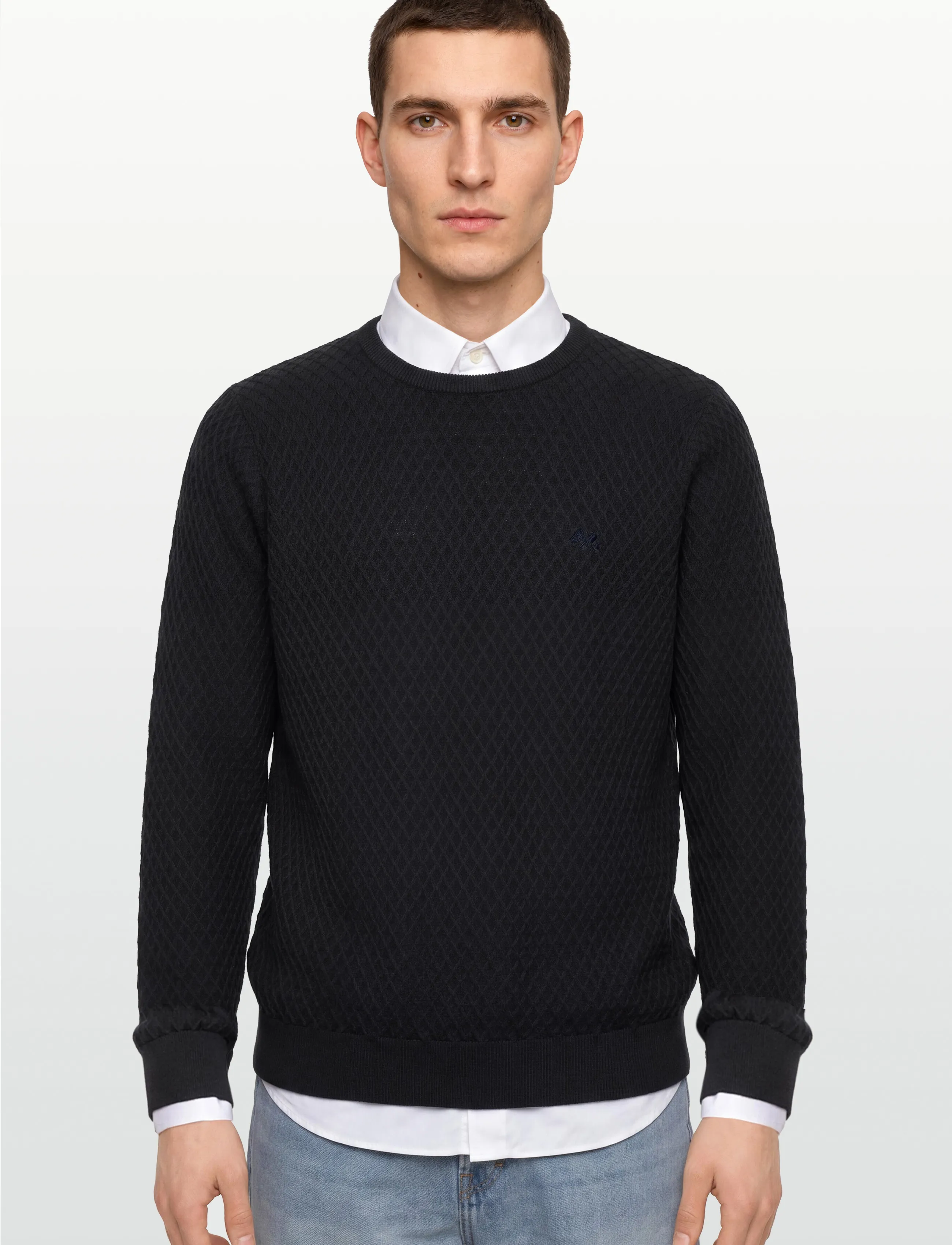 Lindbergh - Cable knit jumper - rund hals - dk navy - 3