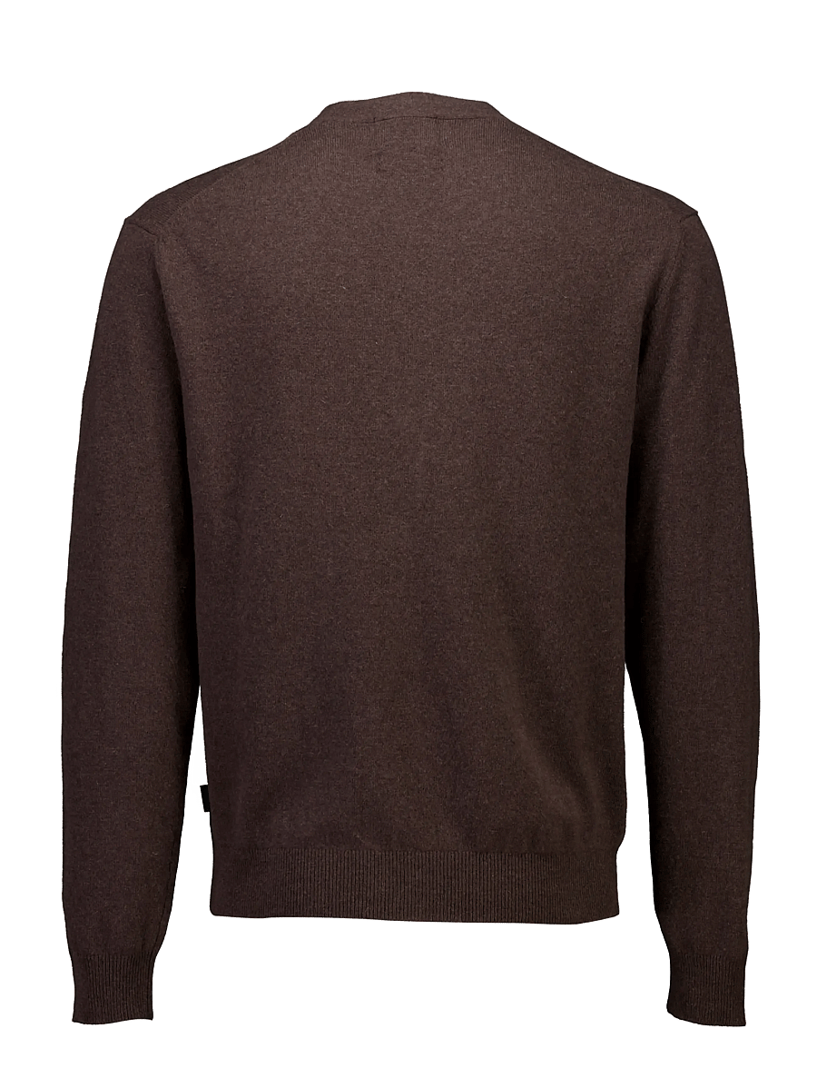 Lindbergh - Recycled lambswool mix jumper - cardigans - brown mel - 2