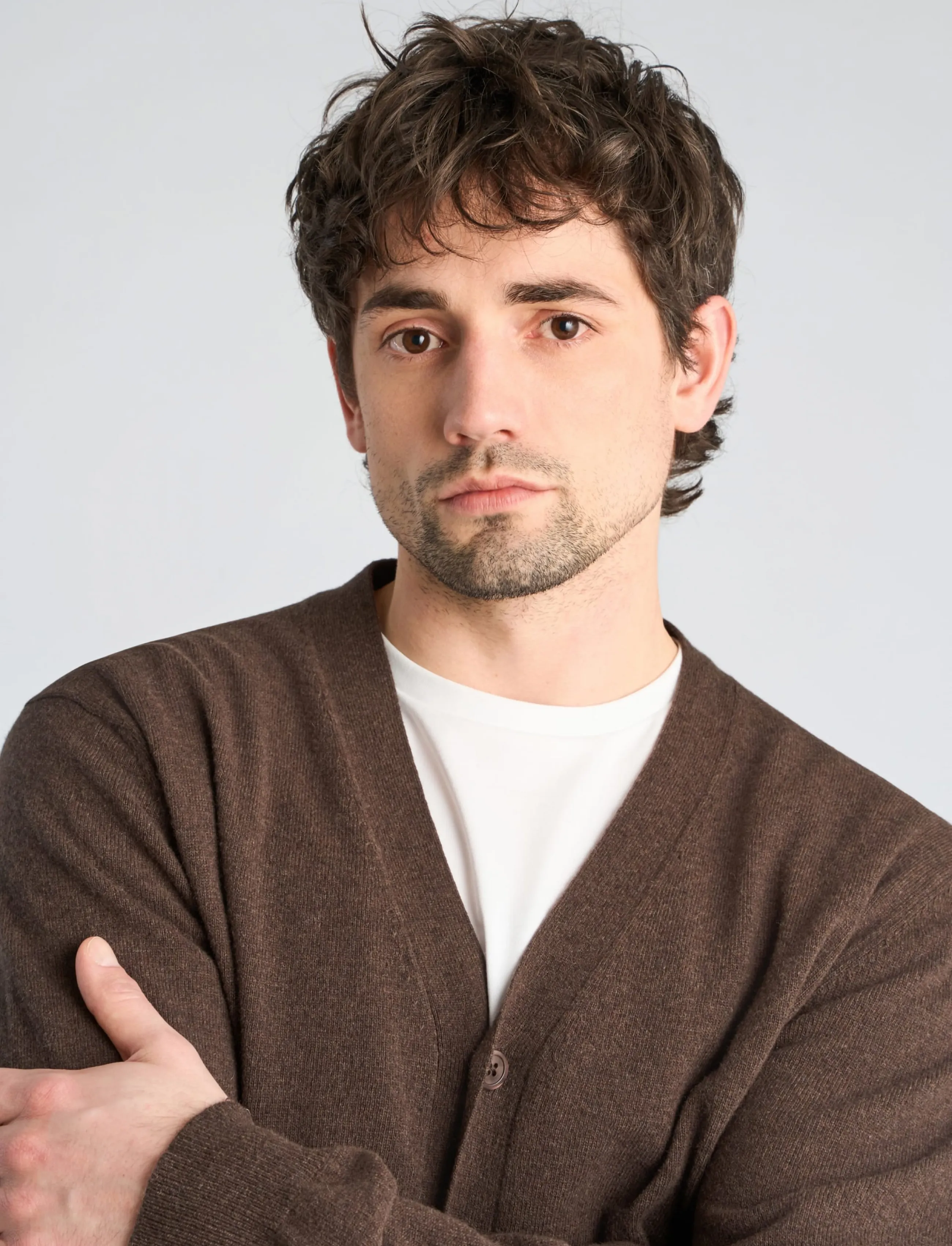 Lindbergh - Recycled lambswool mix jumper - cardigans - brown mel - 5