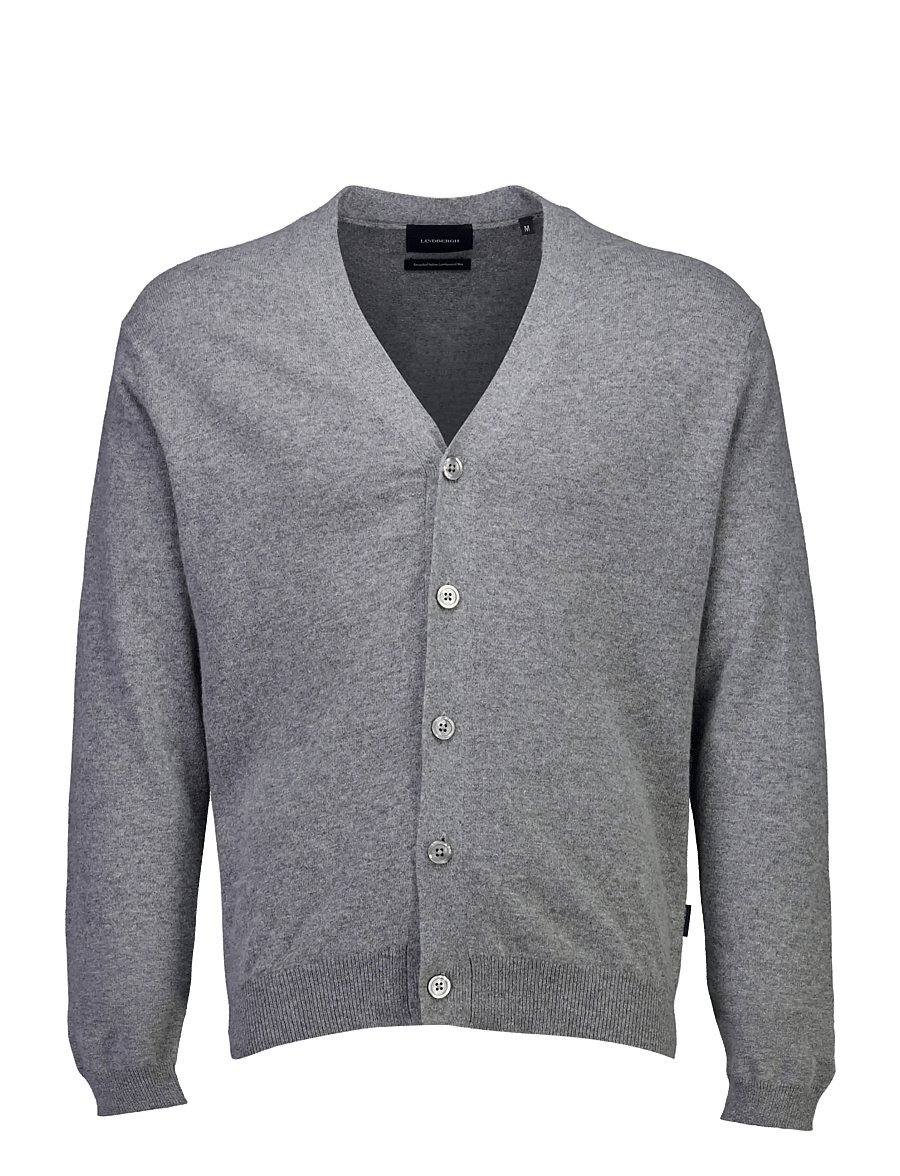 Lindbergh - Recycled lambswool mix jumper - cardigans - lt grey mel - 1