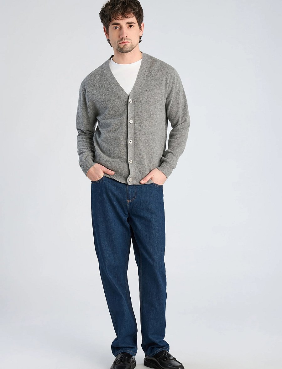 Lindbergh - Recycled lambswool mix jumper - cardigans - lt grey mel - 0