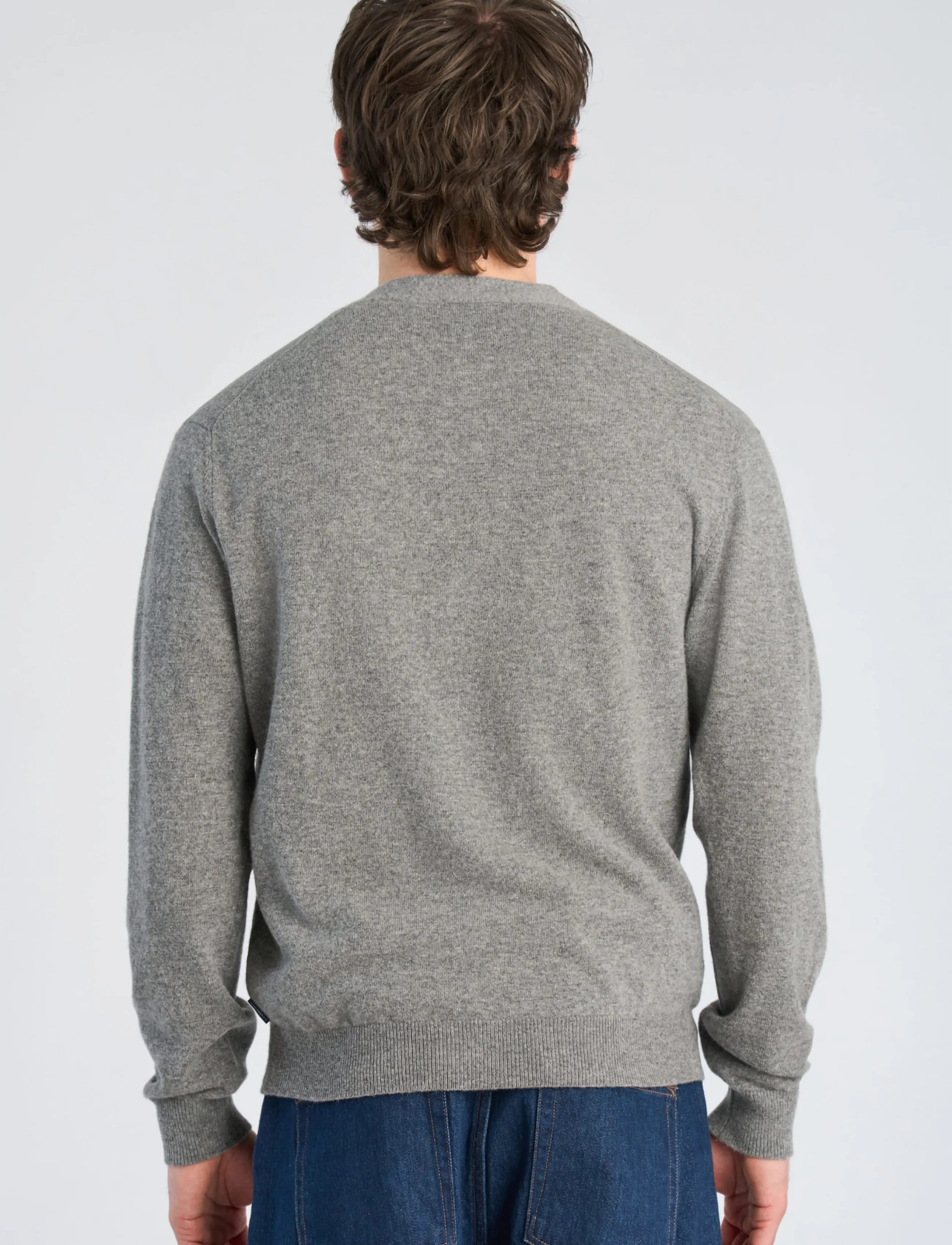 Lindbergh - Recycled lambswool mix jumper - cardigans - lt grey mel - 4