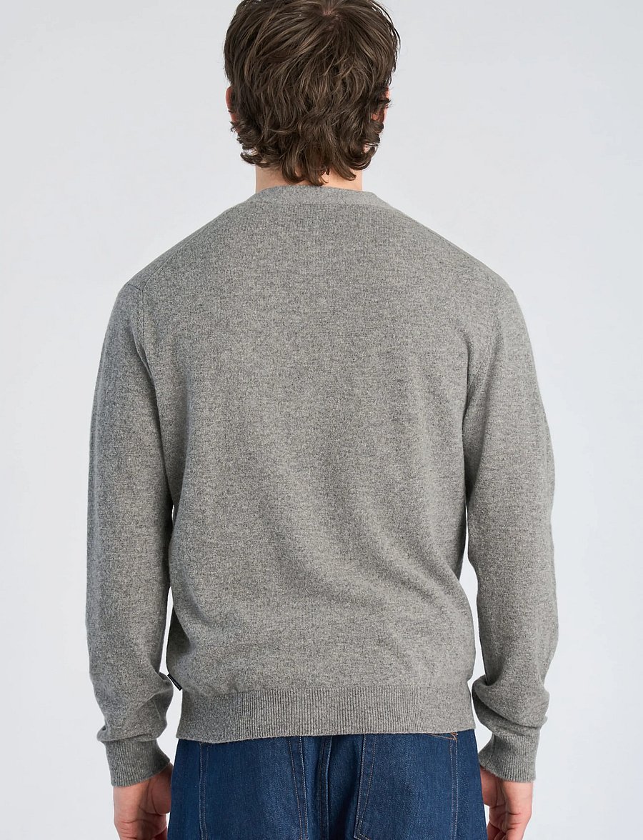 Lindbergh - Recycled lambswool mix jumper - cardigans - lt grey mel - 4