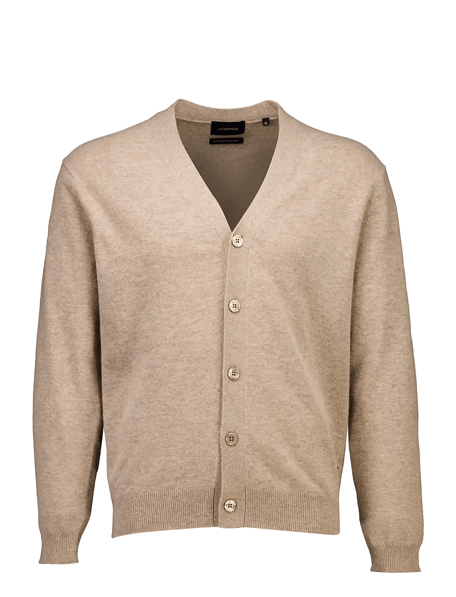 Lindbergh - Recycled lambswool mix jumper - cardigans - lt sand mel - 1