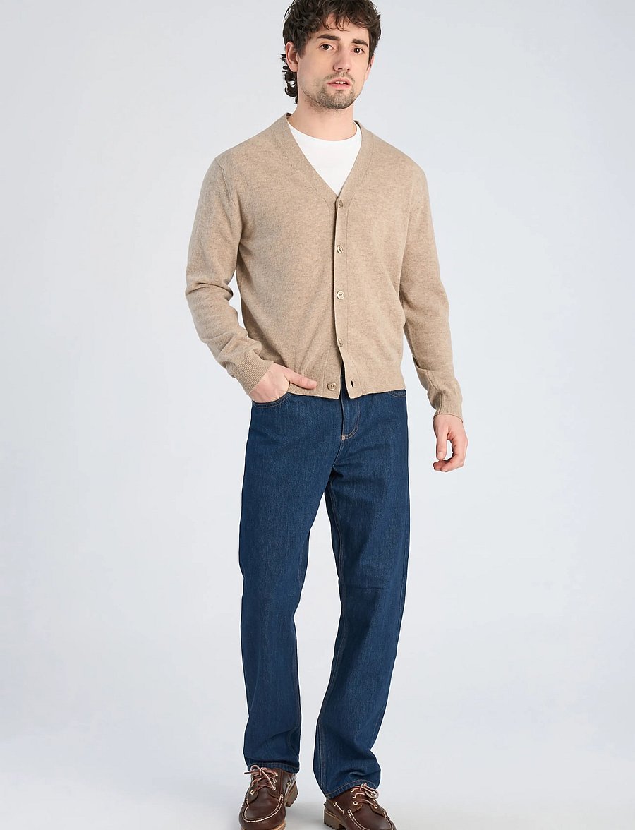Lindbergh - Recycled lambswool mix jumper - cardigans - lt sand mel - 0