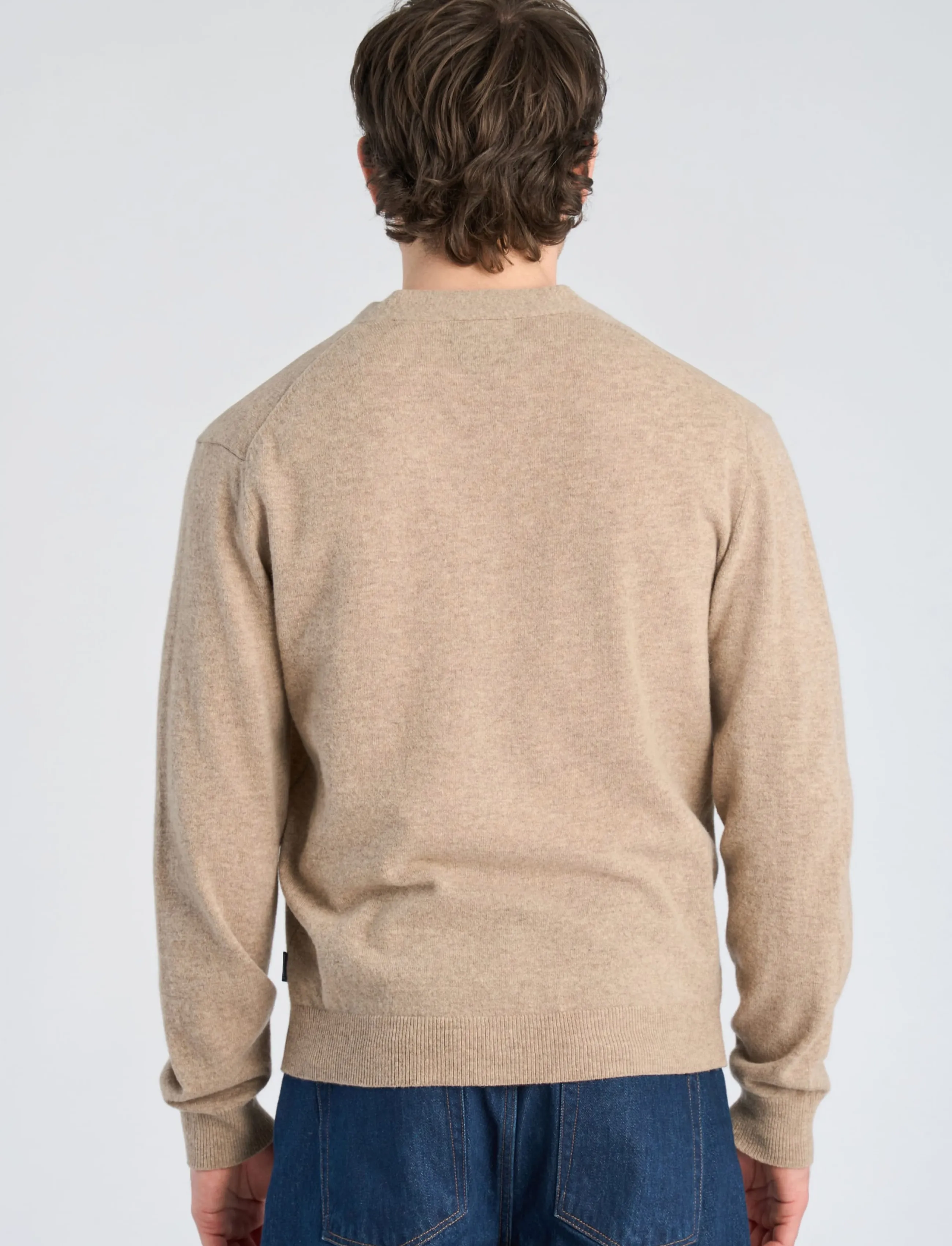Lindbergh - Recycled lambswool mix jumper - cardigans - lt sand mel - 4