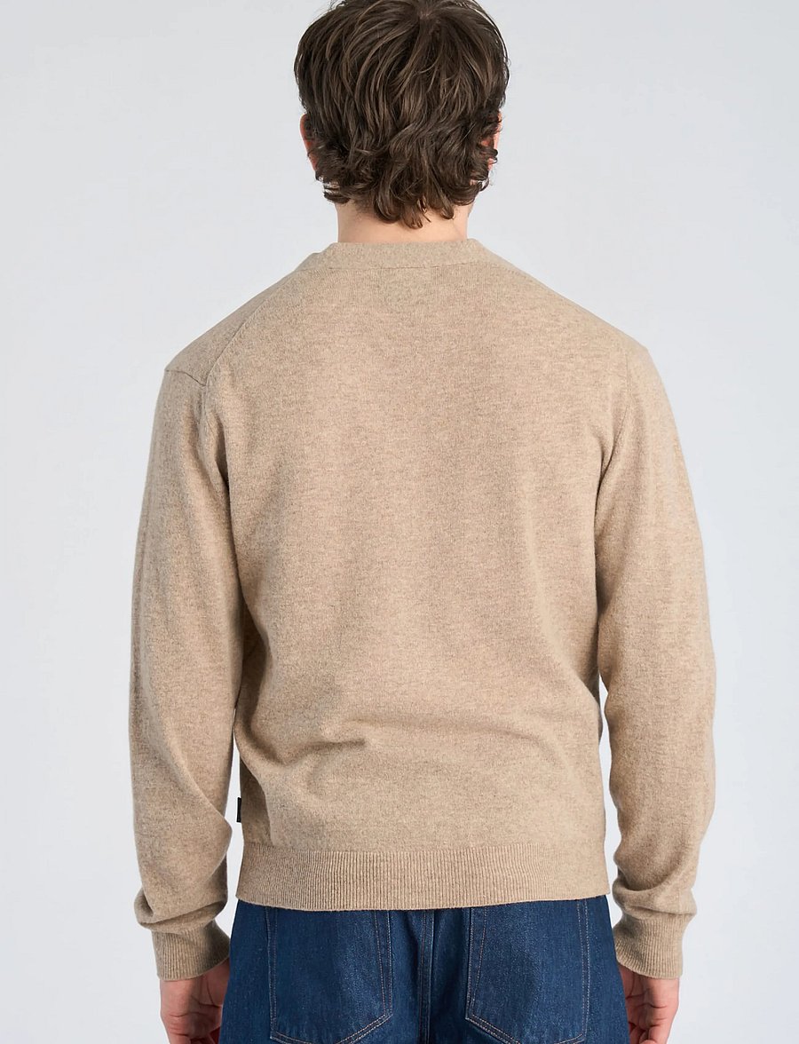 Lindbergh - Recycled lambswool mix jumper - cardigans - lt sand mel - 4