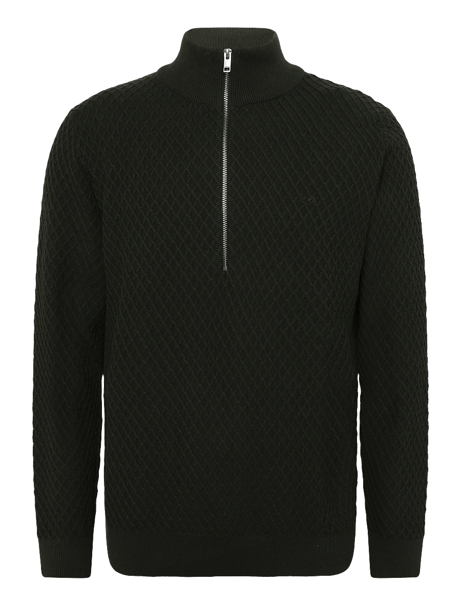 Lindbergh - Half zip cable knit jumper - poolpika lukuga džemprid - dk army - 0