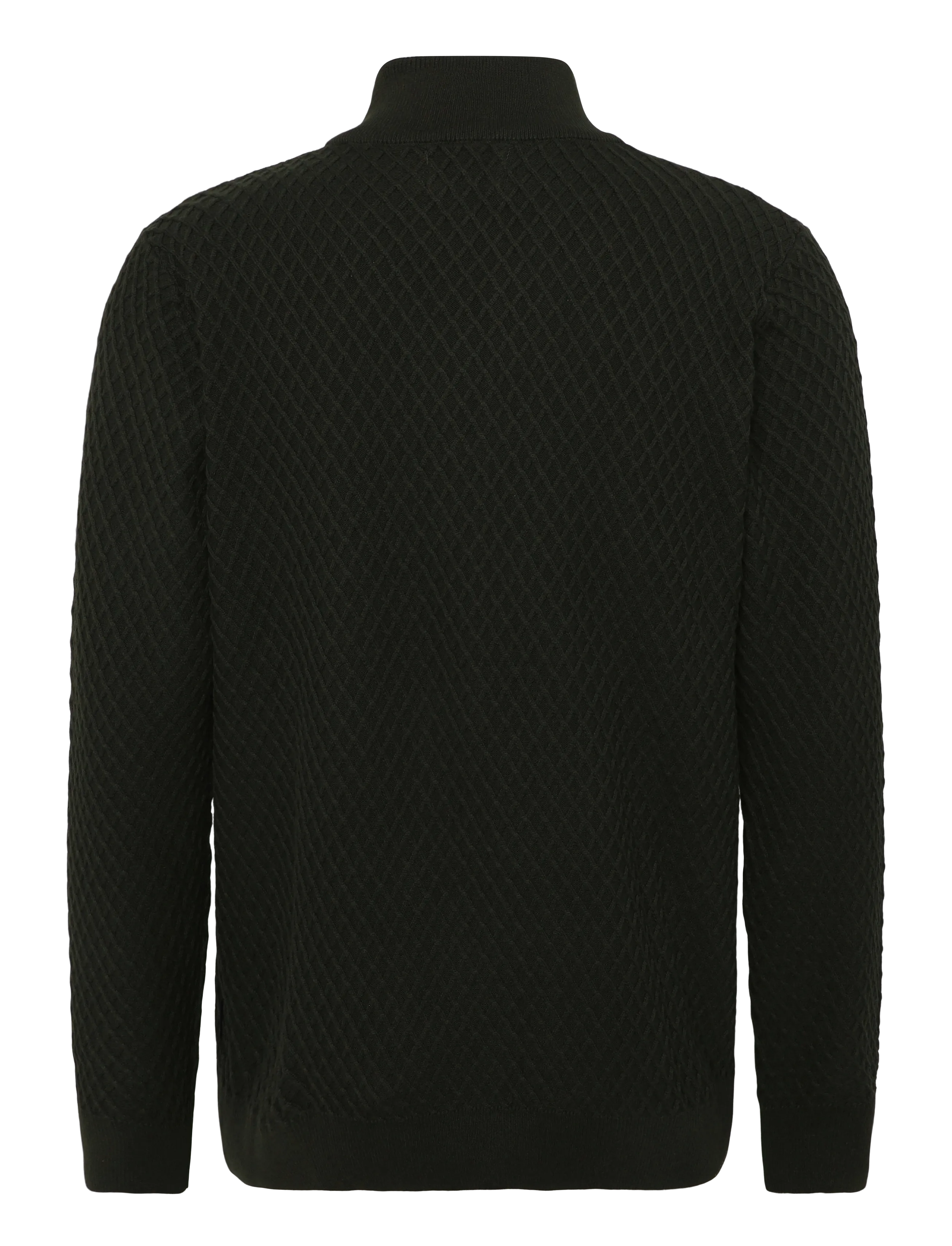 Lindbergh - Half zip cable knit jumper - dk army - 1
