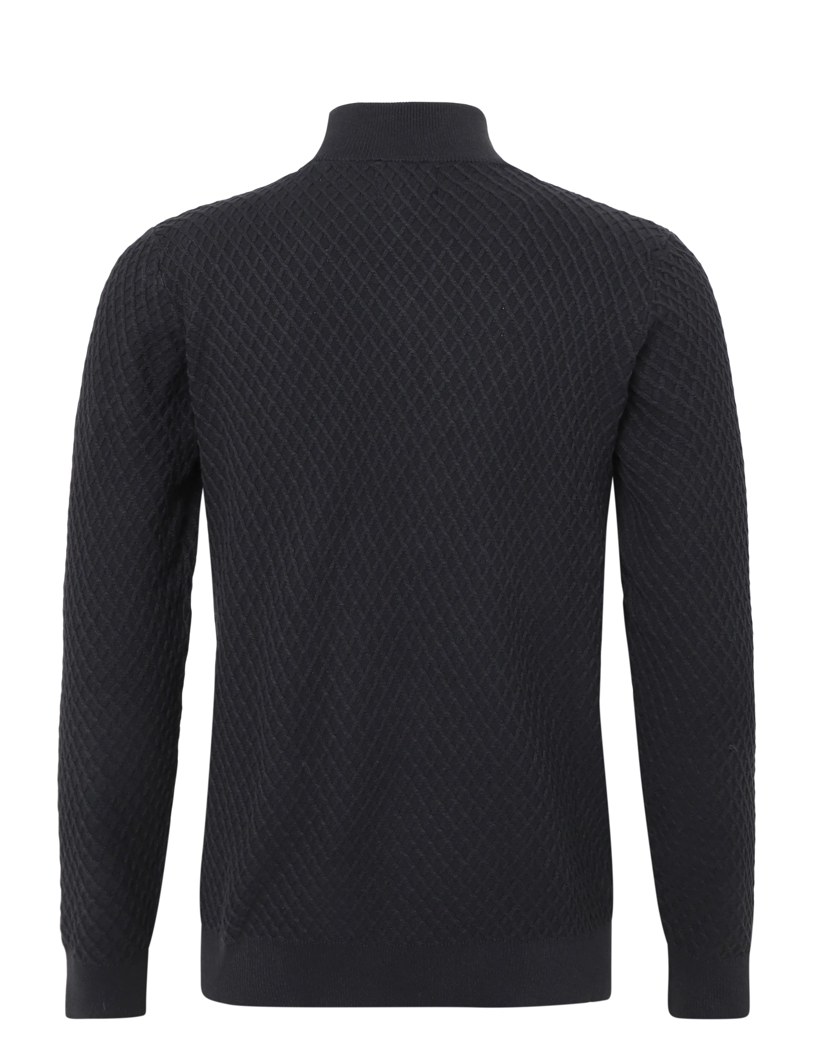 Lindbergh - Half zip cable knit jumper - half zip jumpers - dk navy - 1
