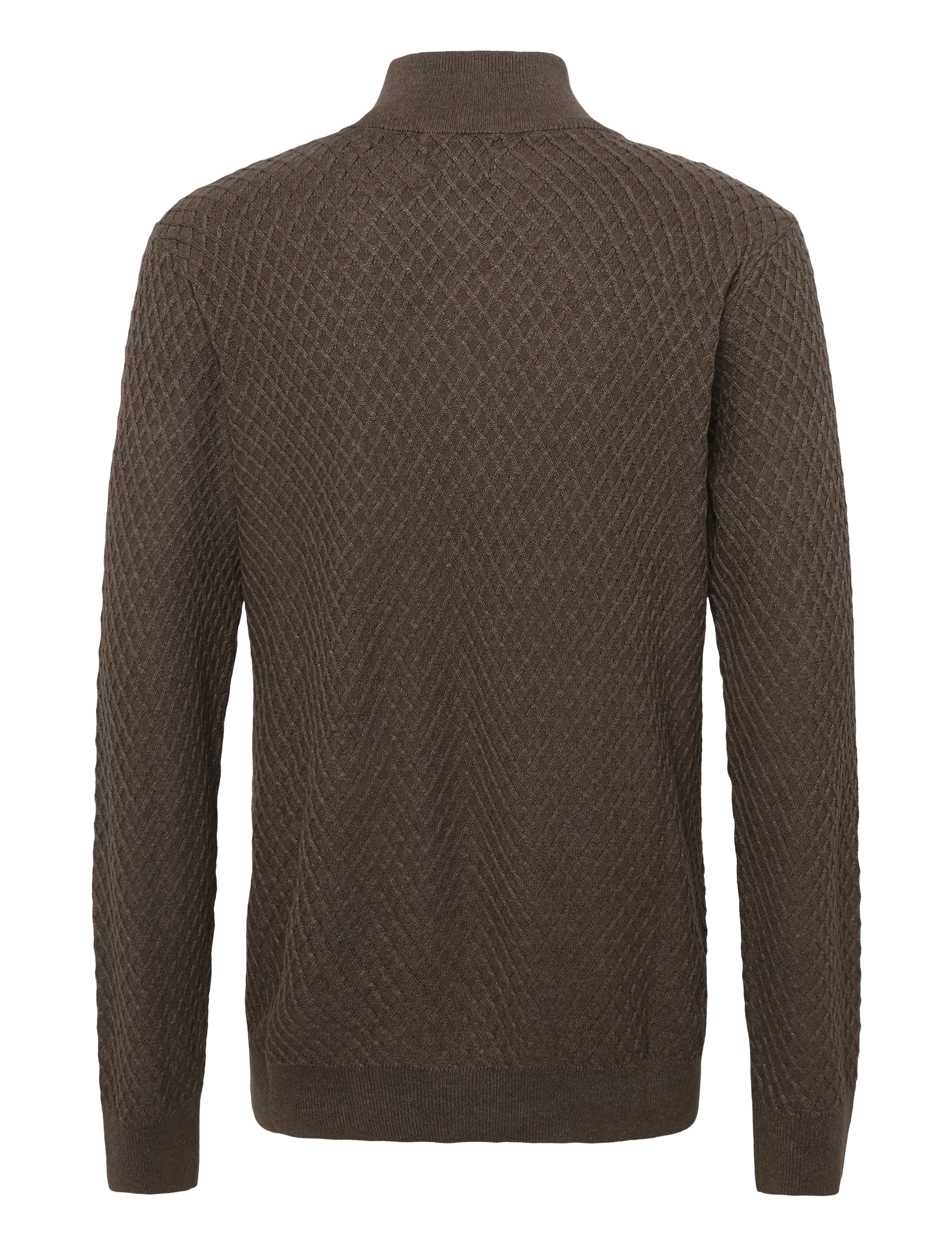 Lindbergh - Half zip cable knit jumper - halfzip strik - dk sand mel - 1
