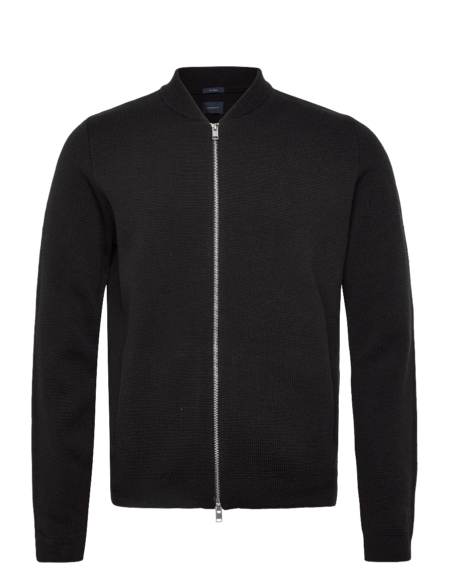 Lindbergh - Zip through cardigan - strickjacken - black - 1