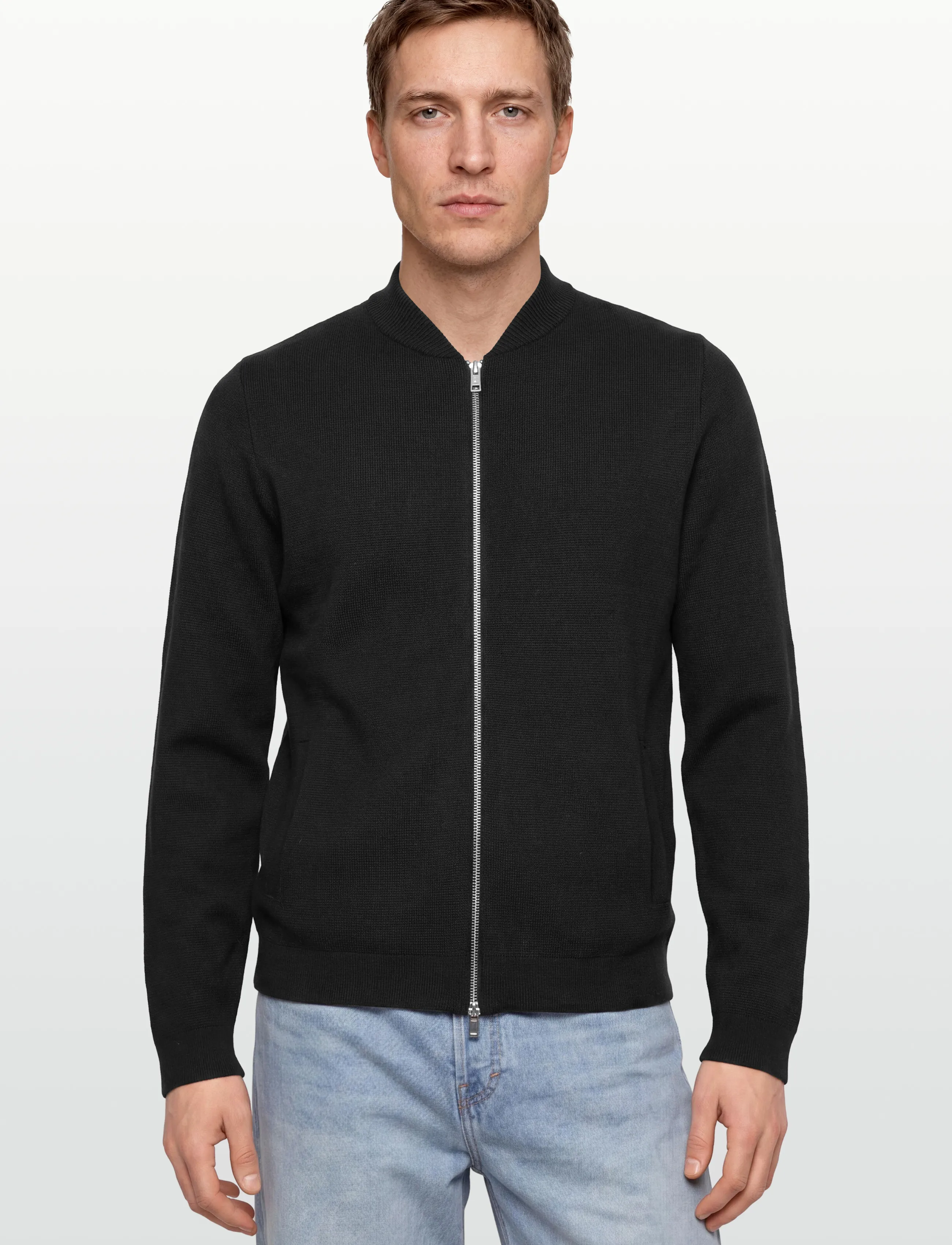 Lindbergh - Zip through cardigan - strickjacken - black - 3