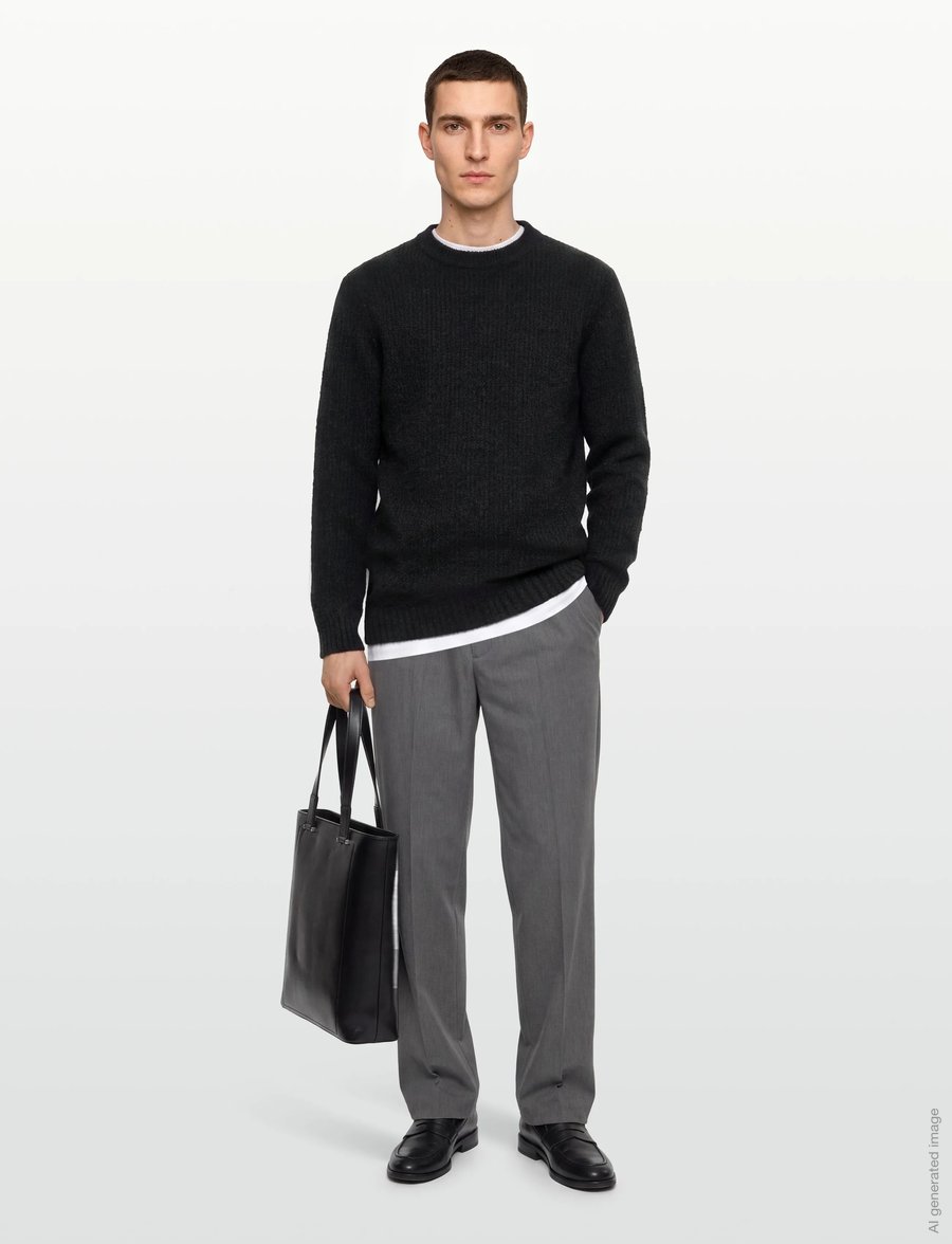 Lindbergh - Structure knit jumper - rundhals - black - 0