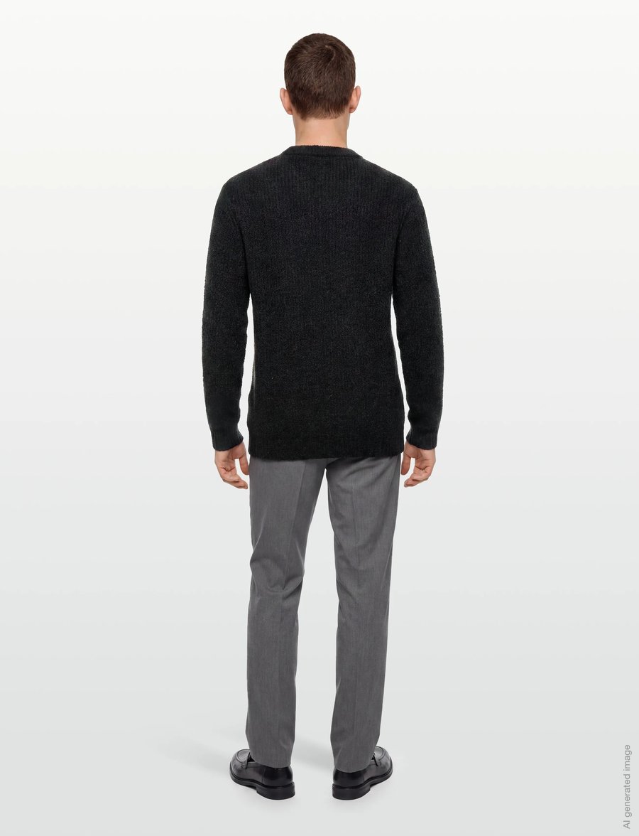 Lindbergh - Structure knit jumper - rundhals - black - 4